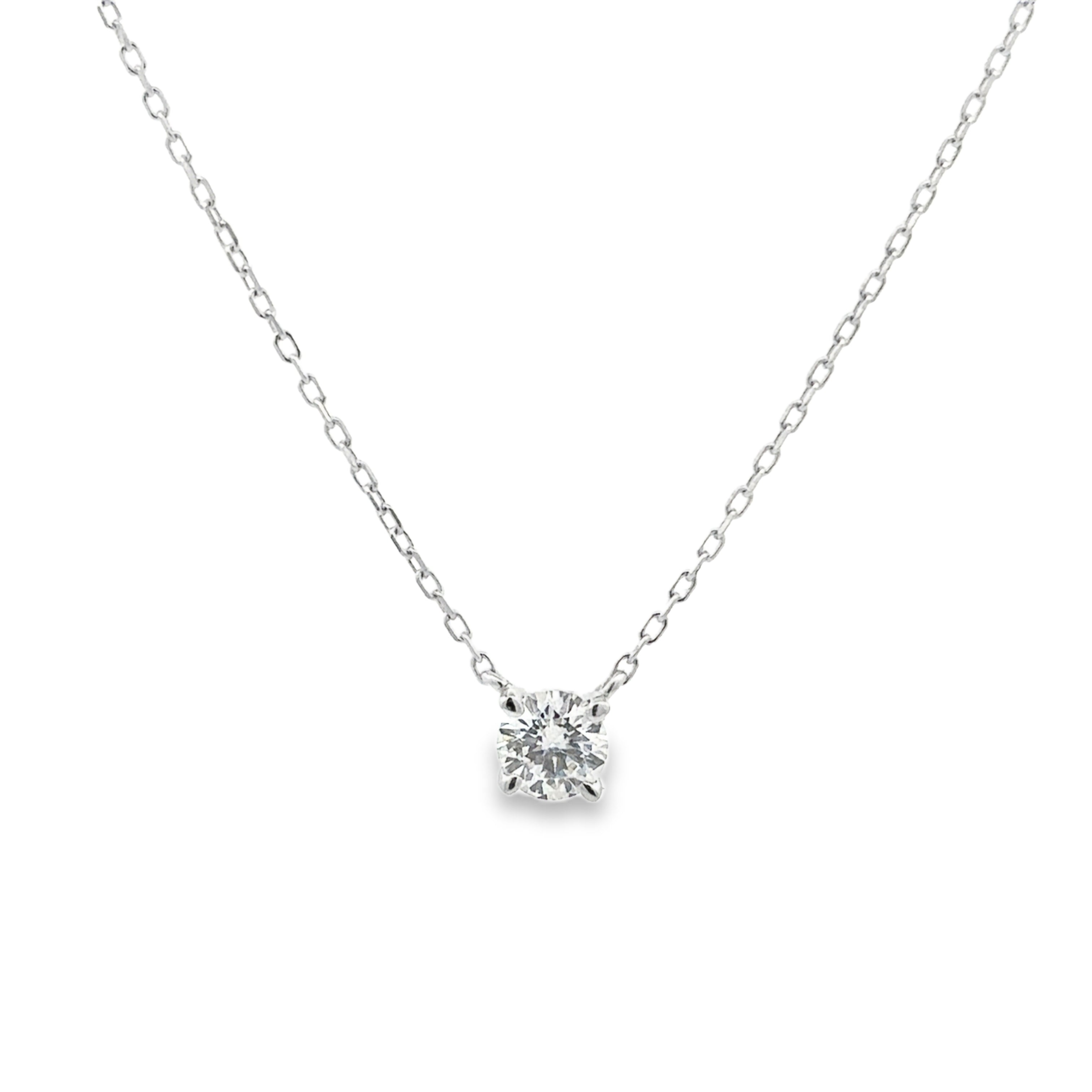 Diamond necklace on a white background