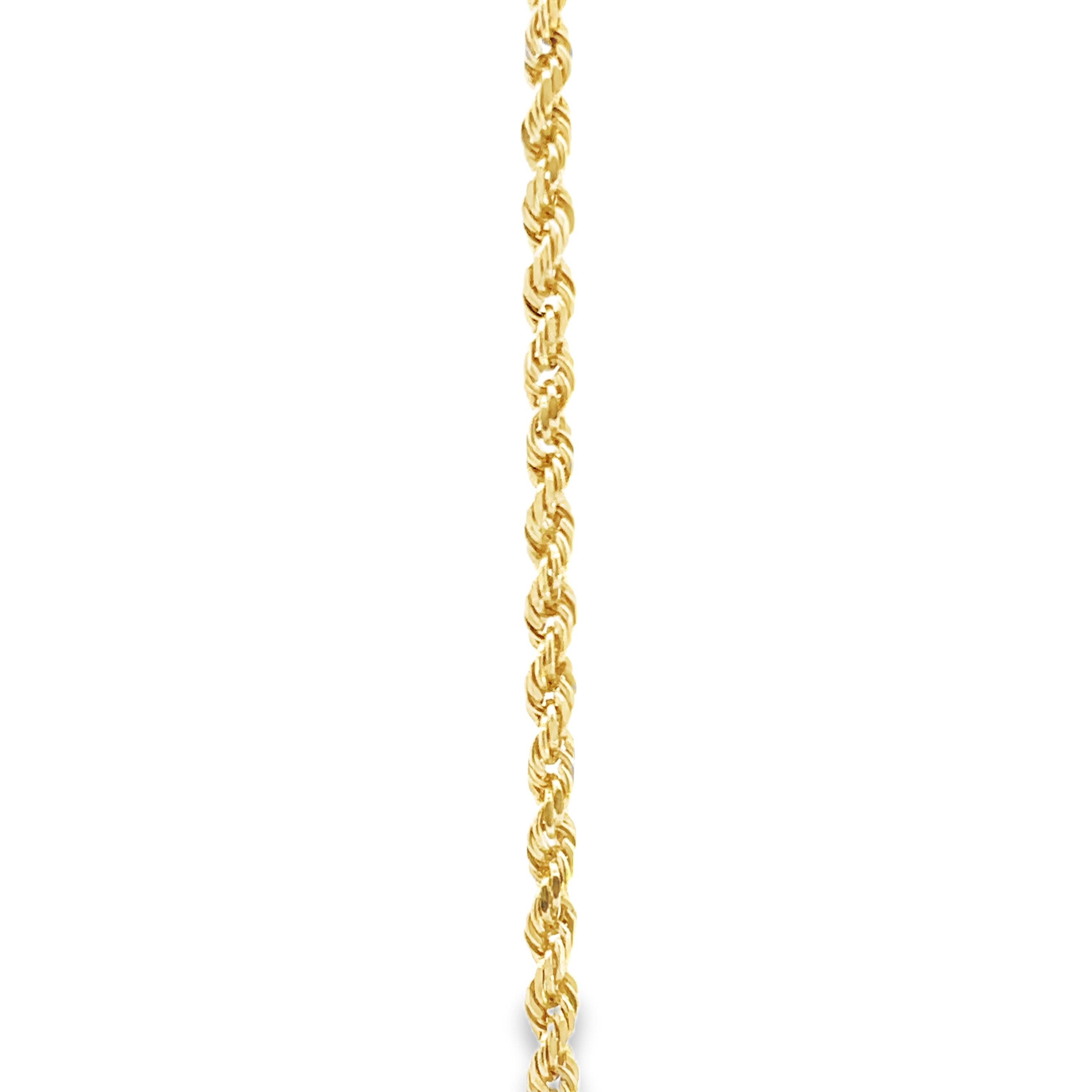 10K Yellow Gold 2.5mm Diamond Cut Rope Anklet