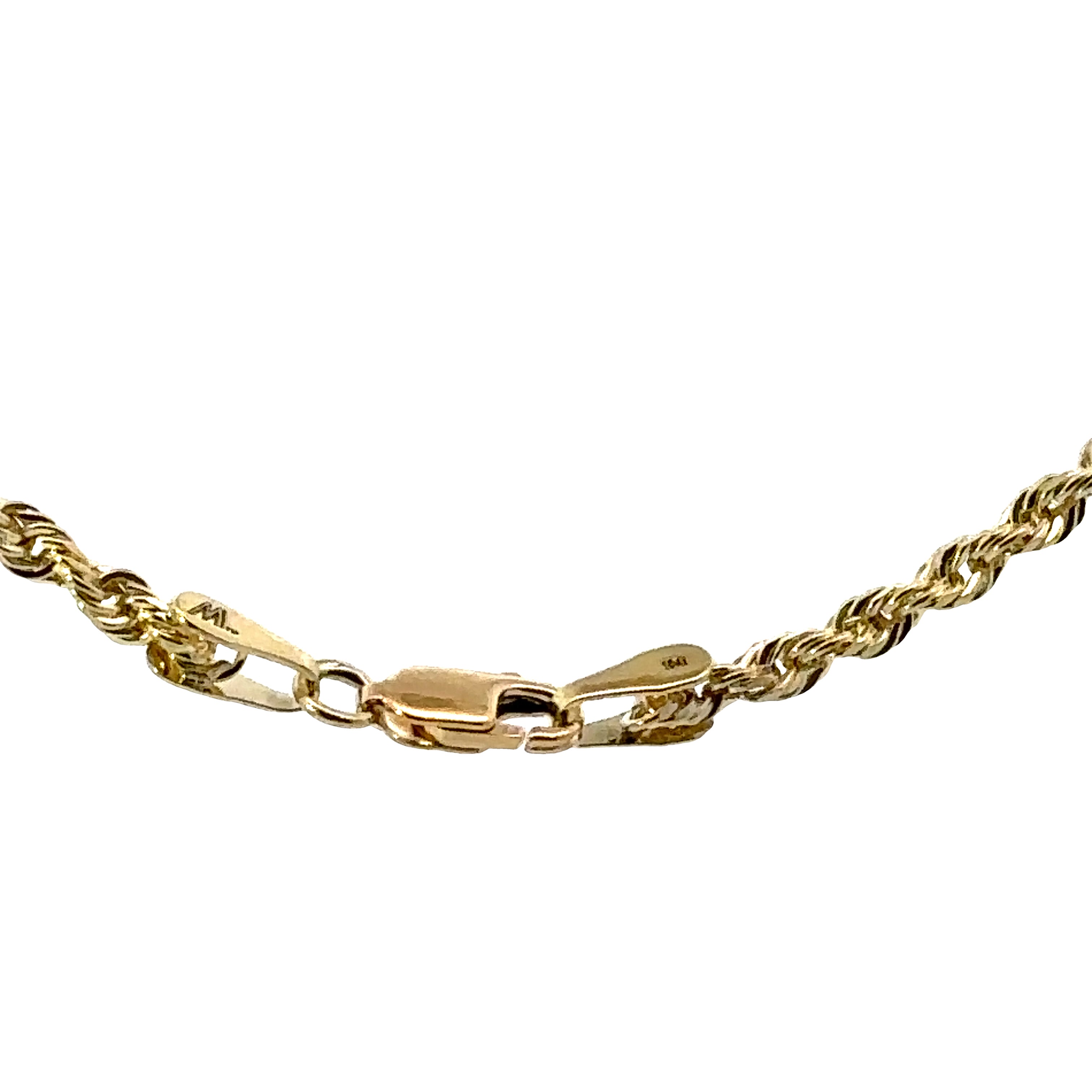 10K Yellow Gold 22" 3.5MM Diamond-Cut Rope Chain