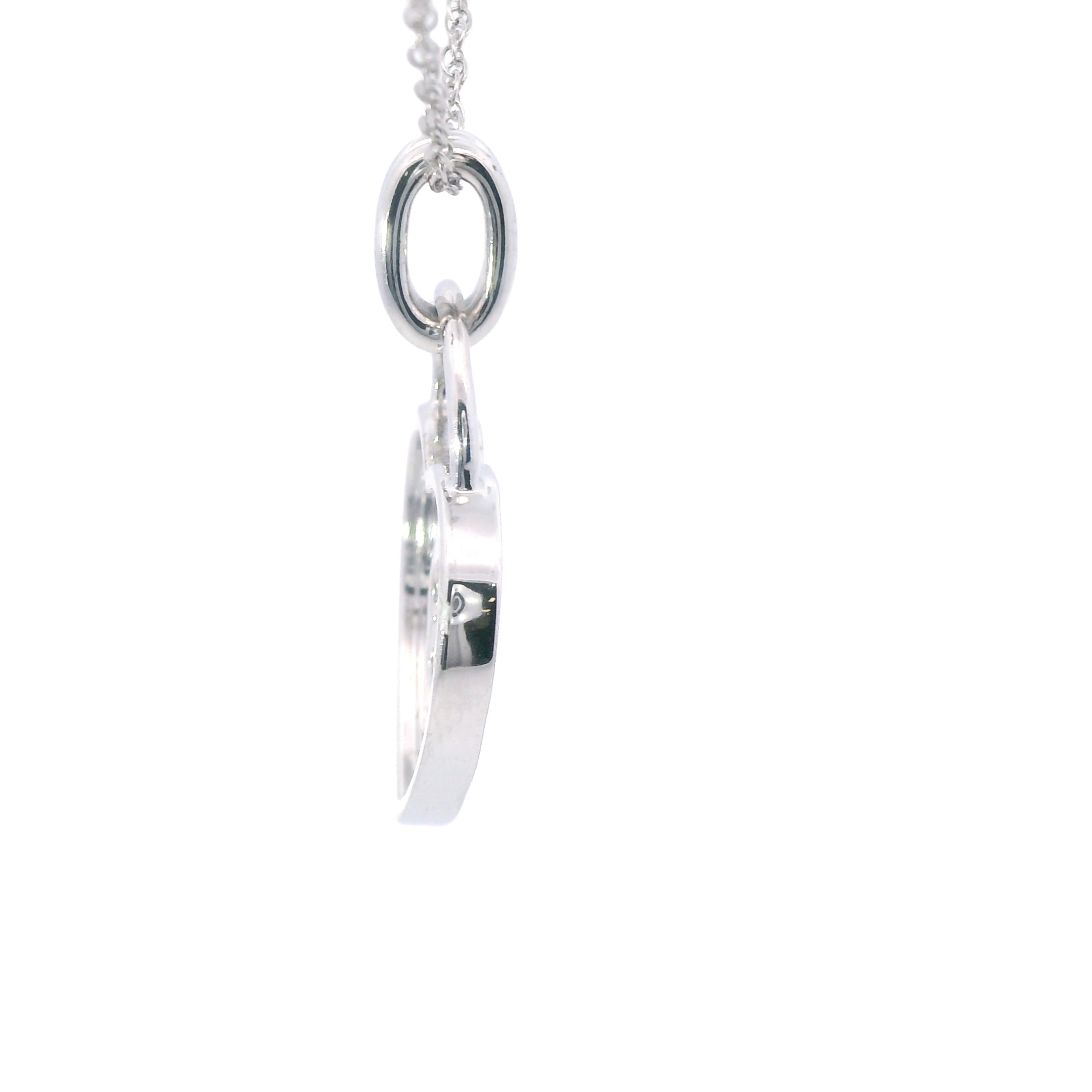 Sterling Silver Diamond Heart Pendant Necklace