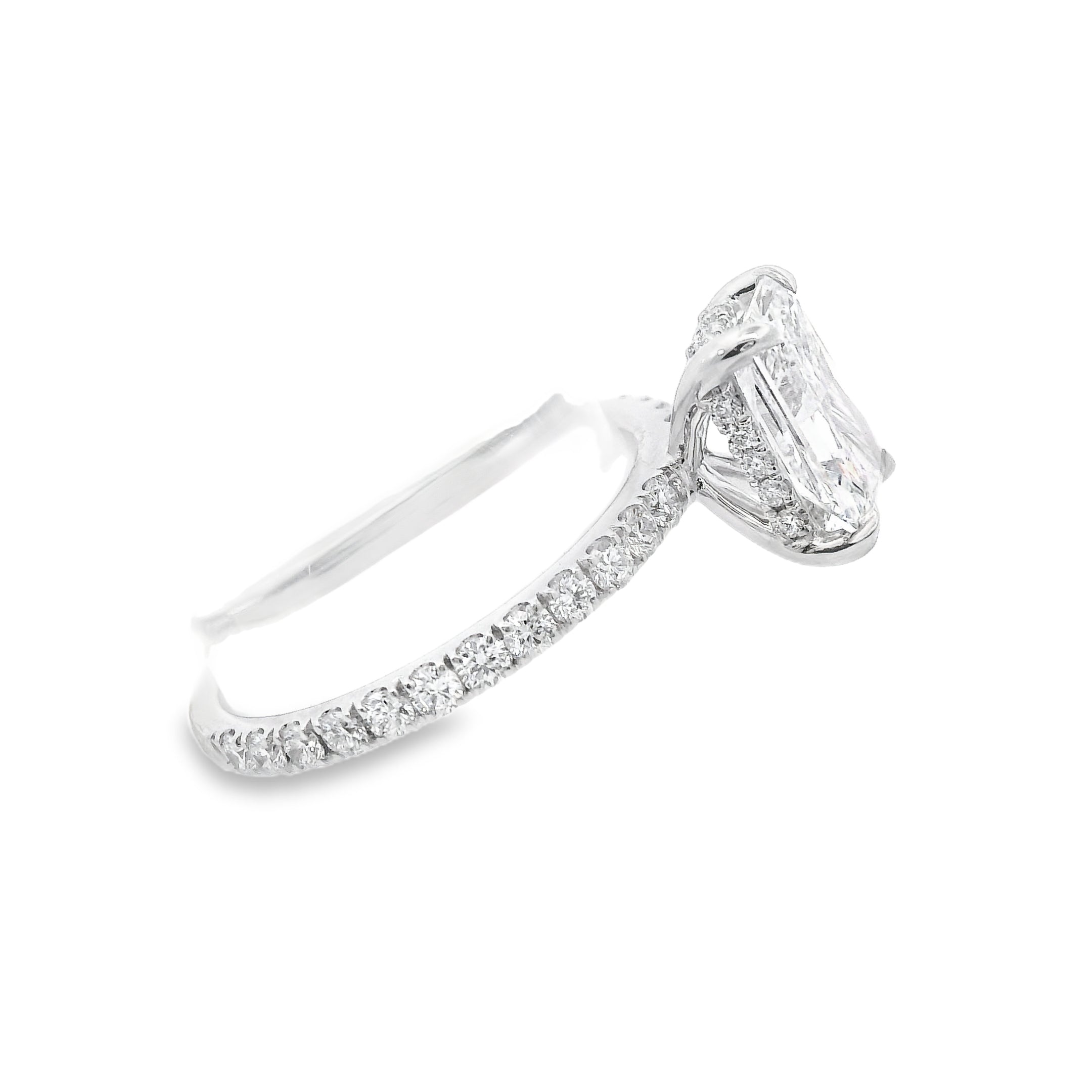 Certified 14K White Gold 2CTW. Certified Radiant-Cut Lab-Grown Diamond Engagement Ring
