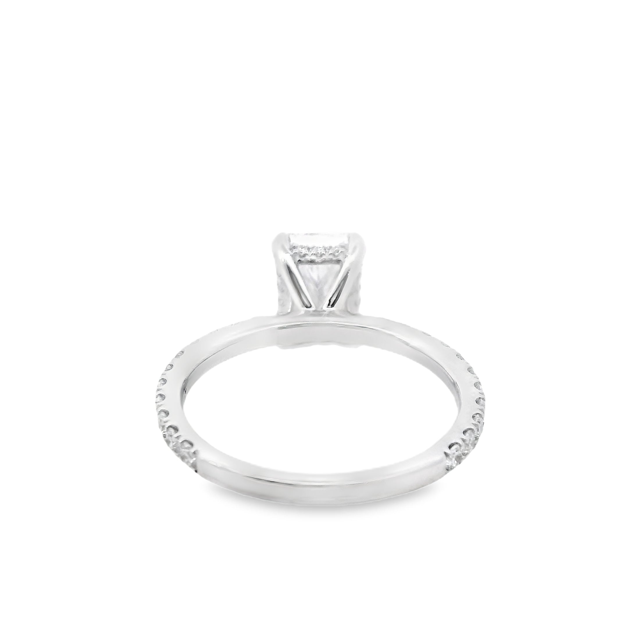Certified 14K White Gold 2CTW. Certified Radiant-Cut Lab-Grown Diamond Engagement Ring