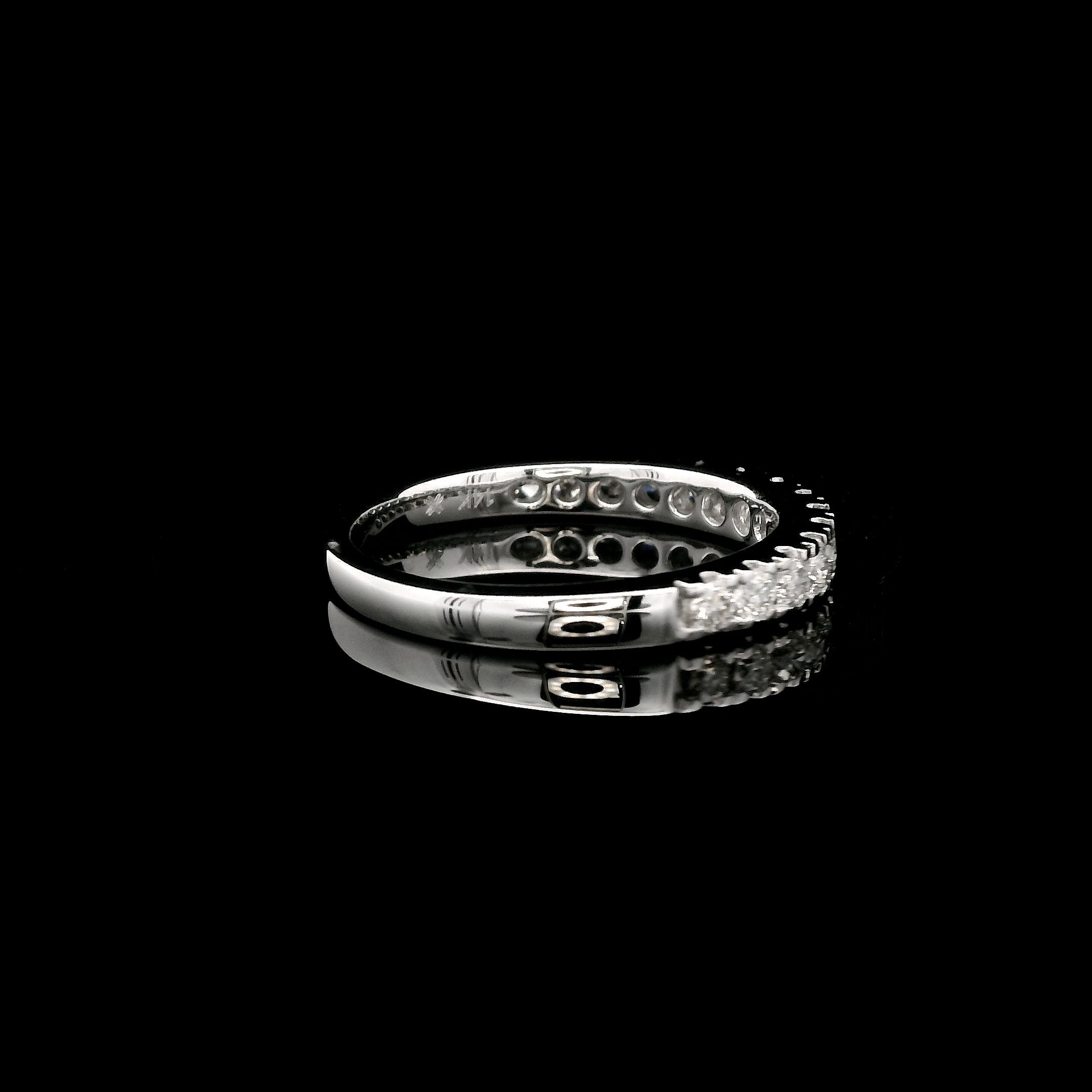 14K White Gold .55CT. 14 Stone Round Diamond Band