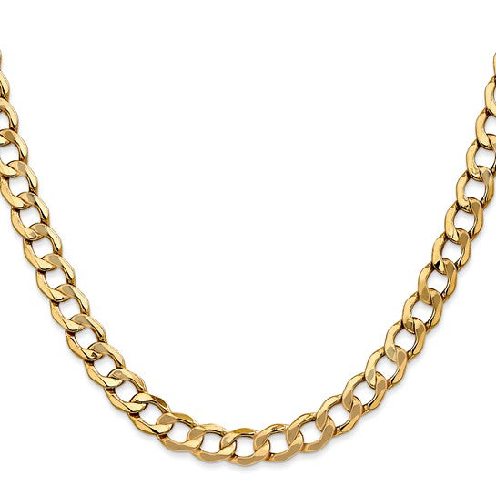 Estate 14K Yellow Gold 7MM 24" Curb Link Chain
