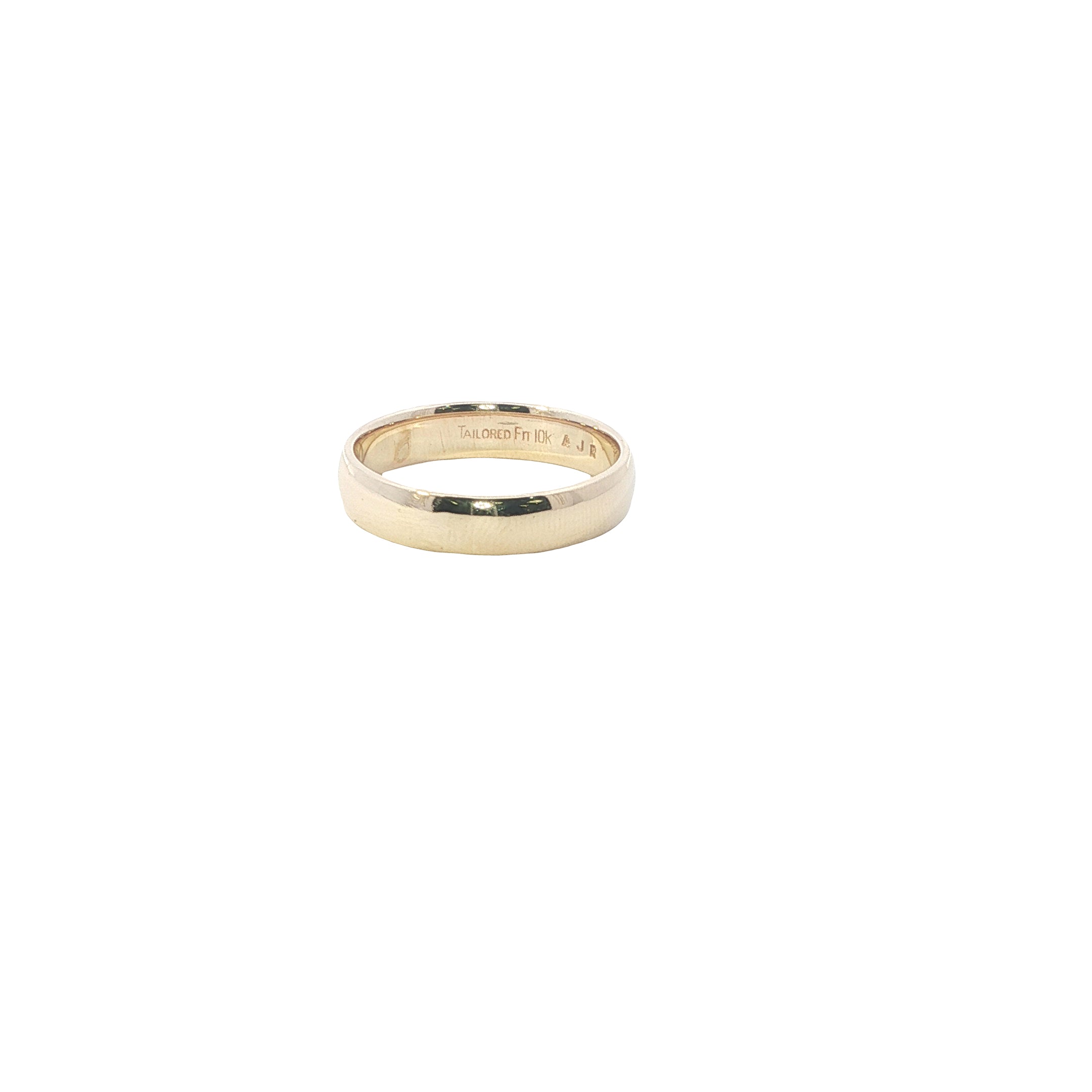 Gold ring on a white background