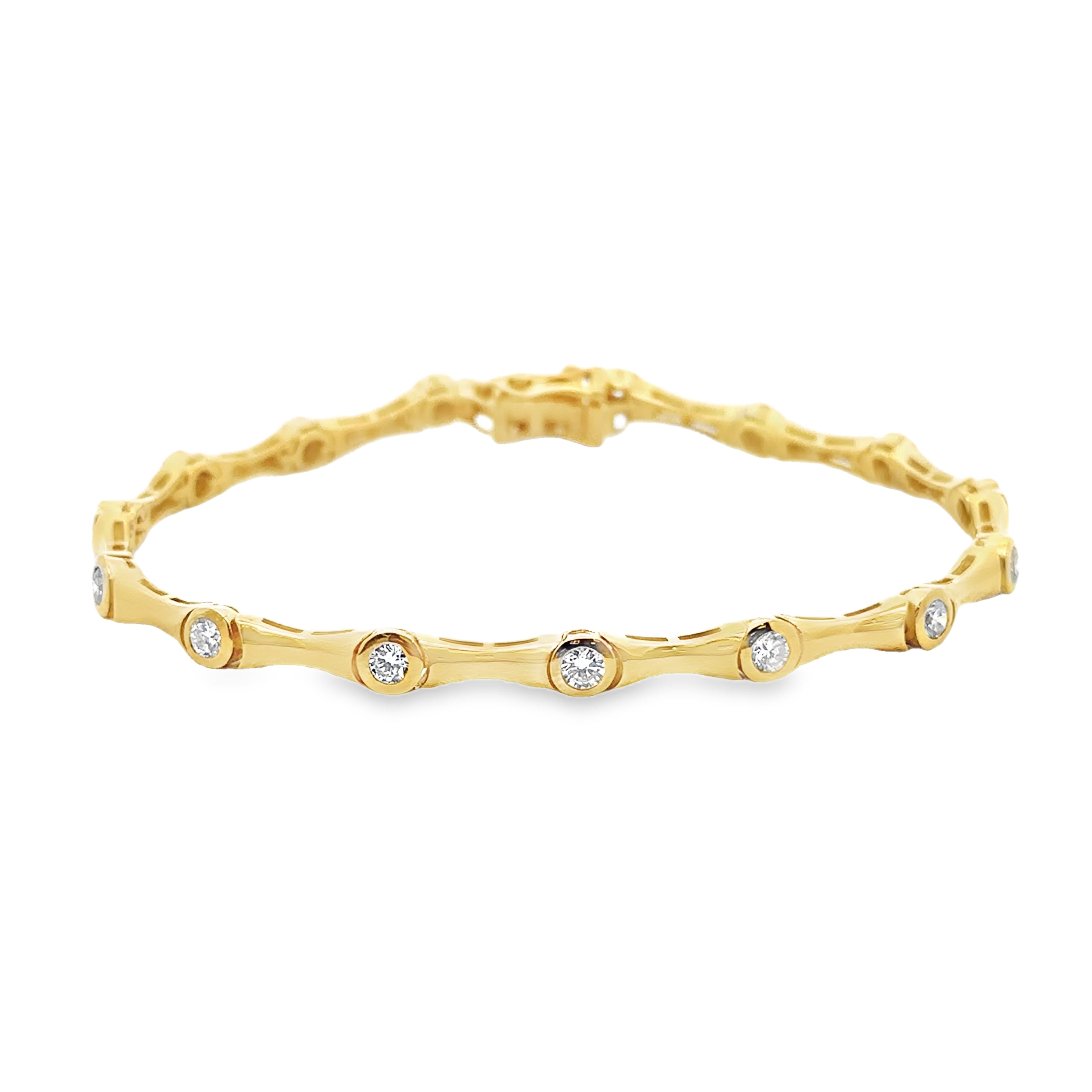 Gold-Plated 1.50CTW. Lab-Grown Diamond Bezel Set Bracelet