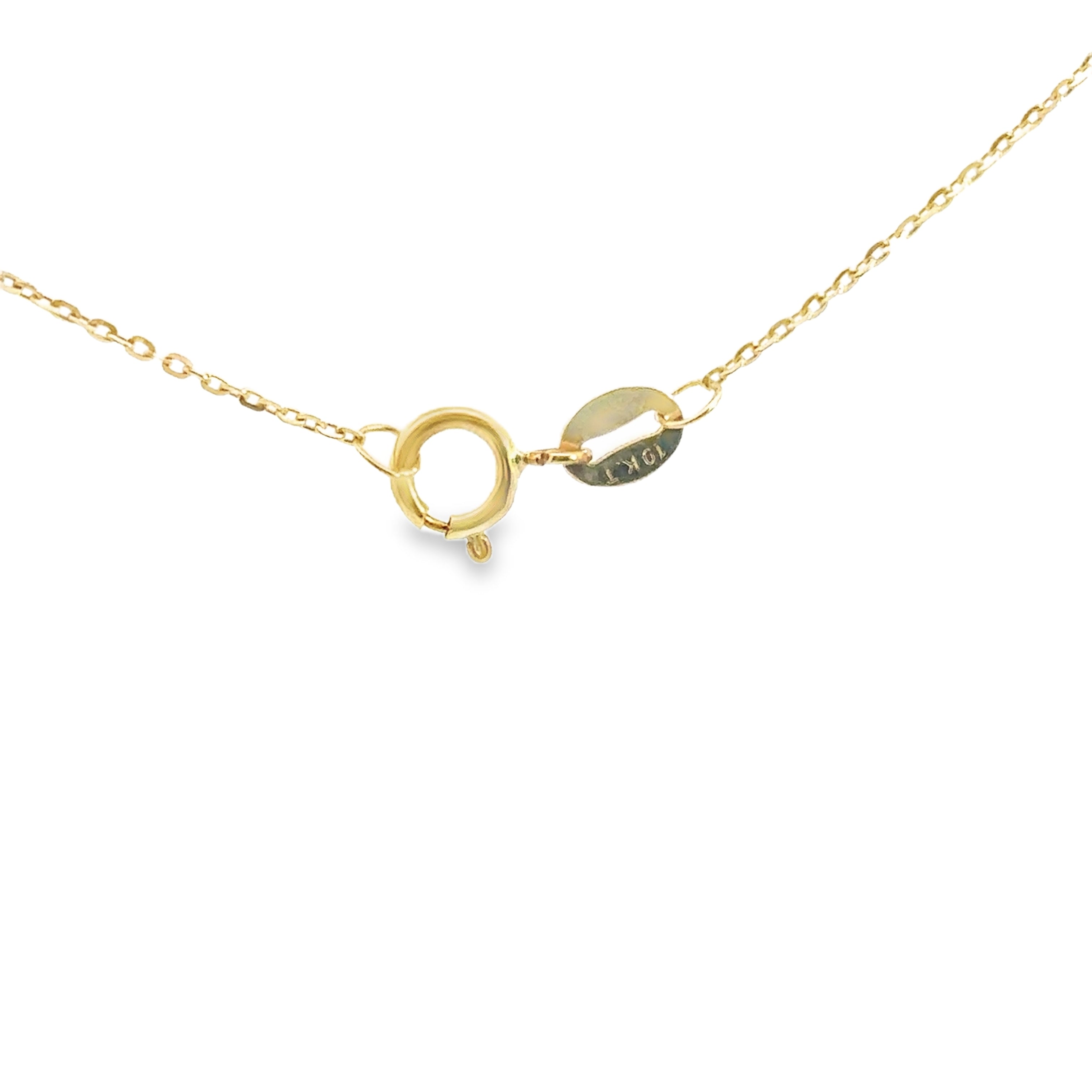 10K Yellow Gold 1/10CTW. Adjustable Chain Diamond Heart Necklace