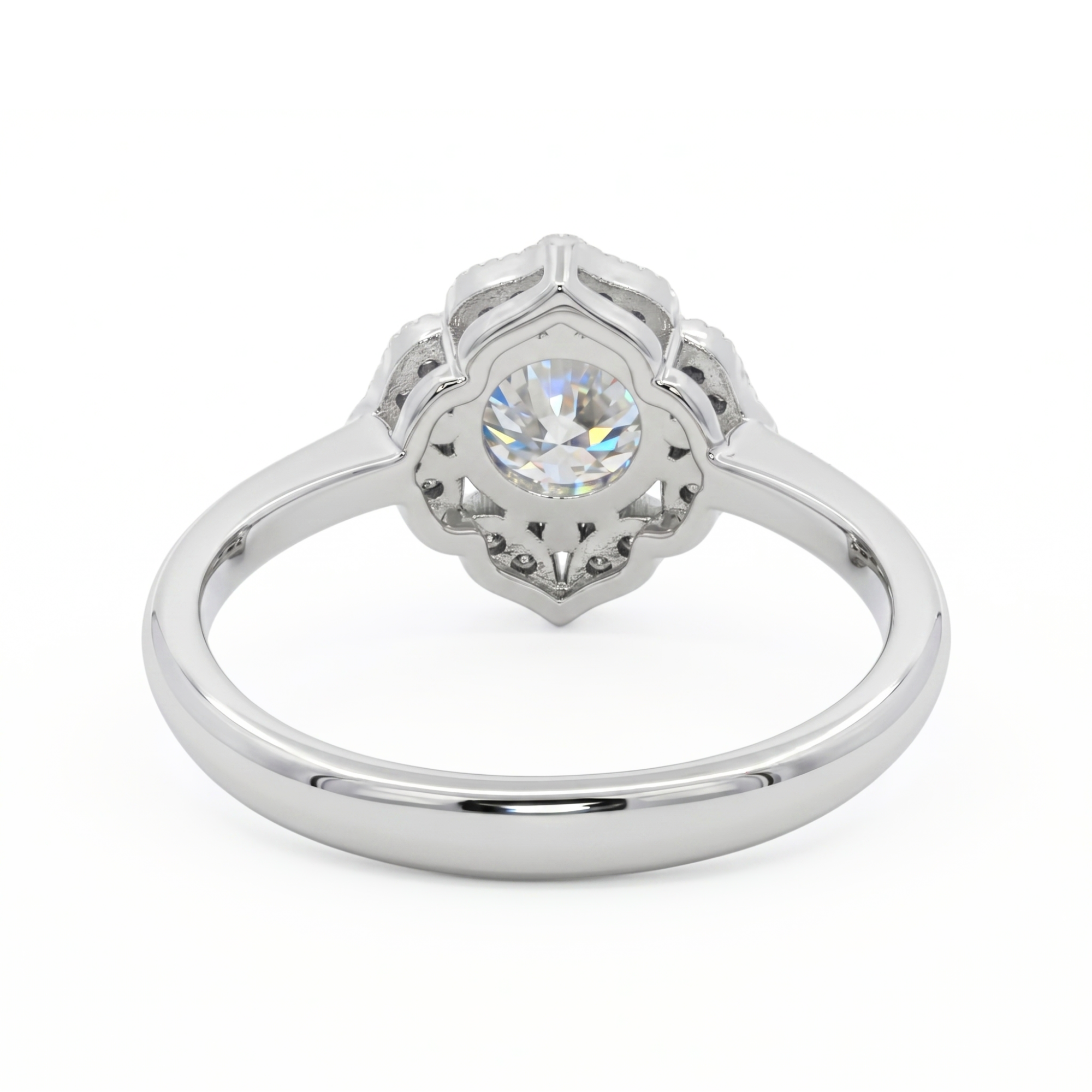 Sterling Silver Vintage-Inspired Moissanite Ring