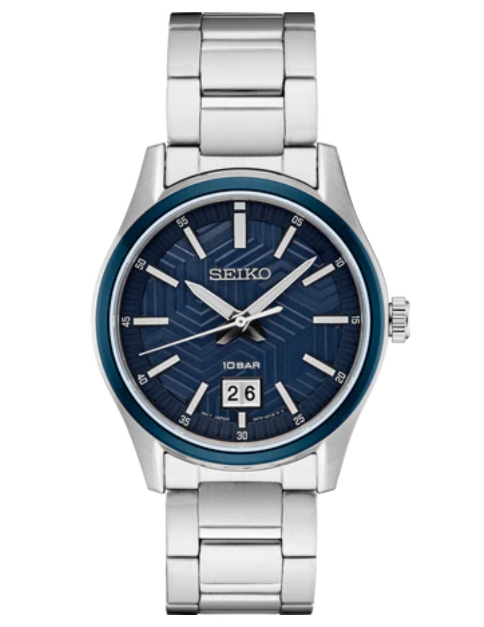 SEIKO MEN'S ESSENTIALS Stainless Steel Quartz Blue-Dial Watch