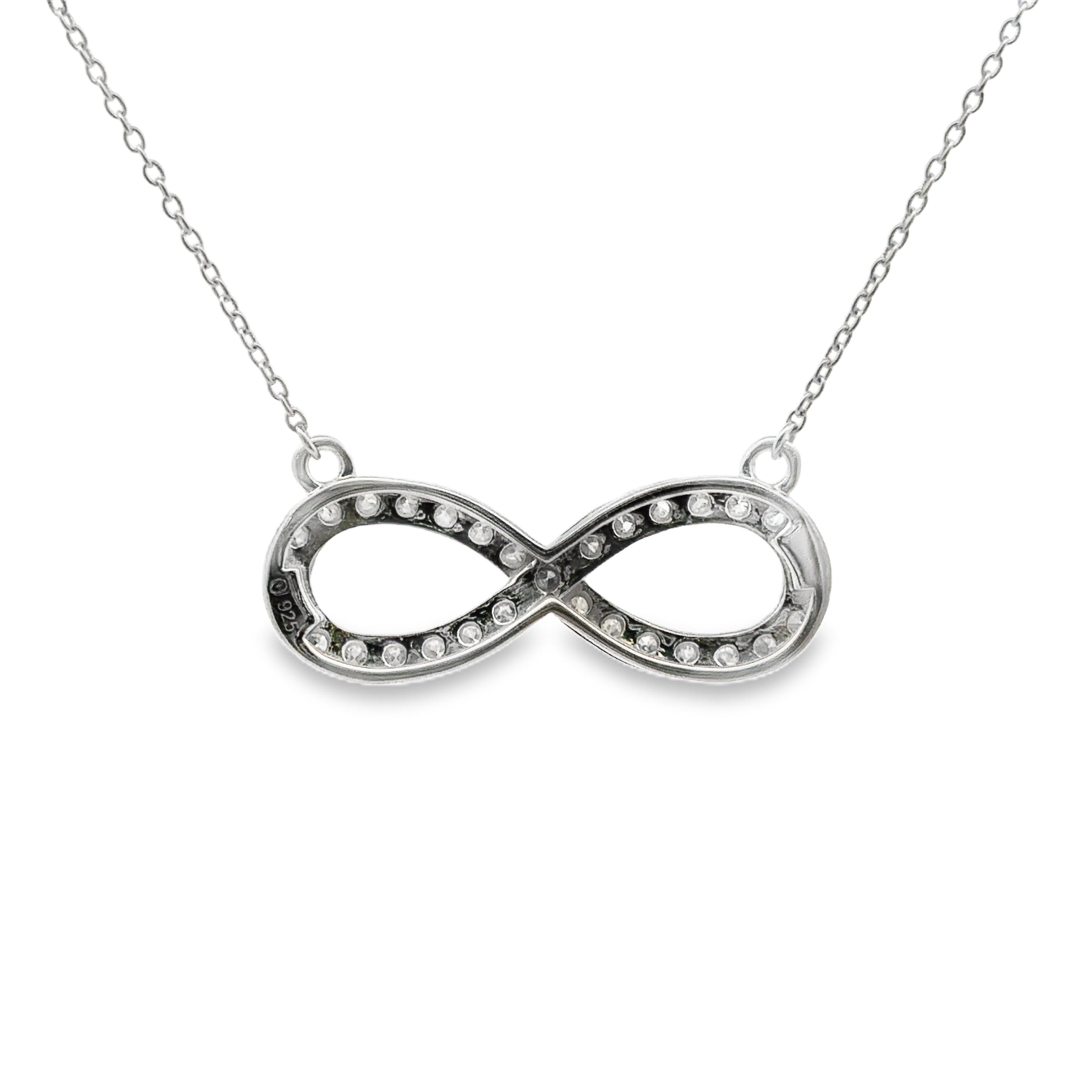 Back View of Sterling Silver 0.50CTW. Bezel Set Lab-Grown Diamond Link Necklace