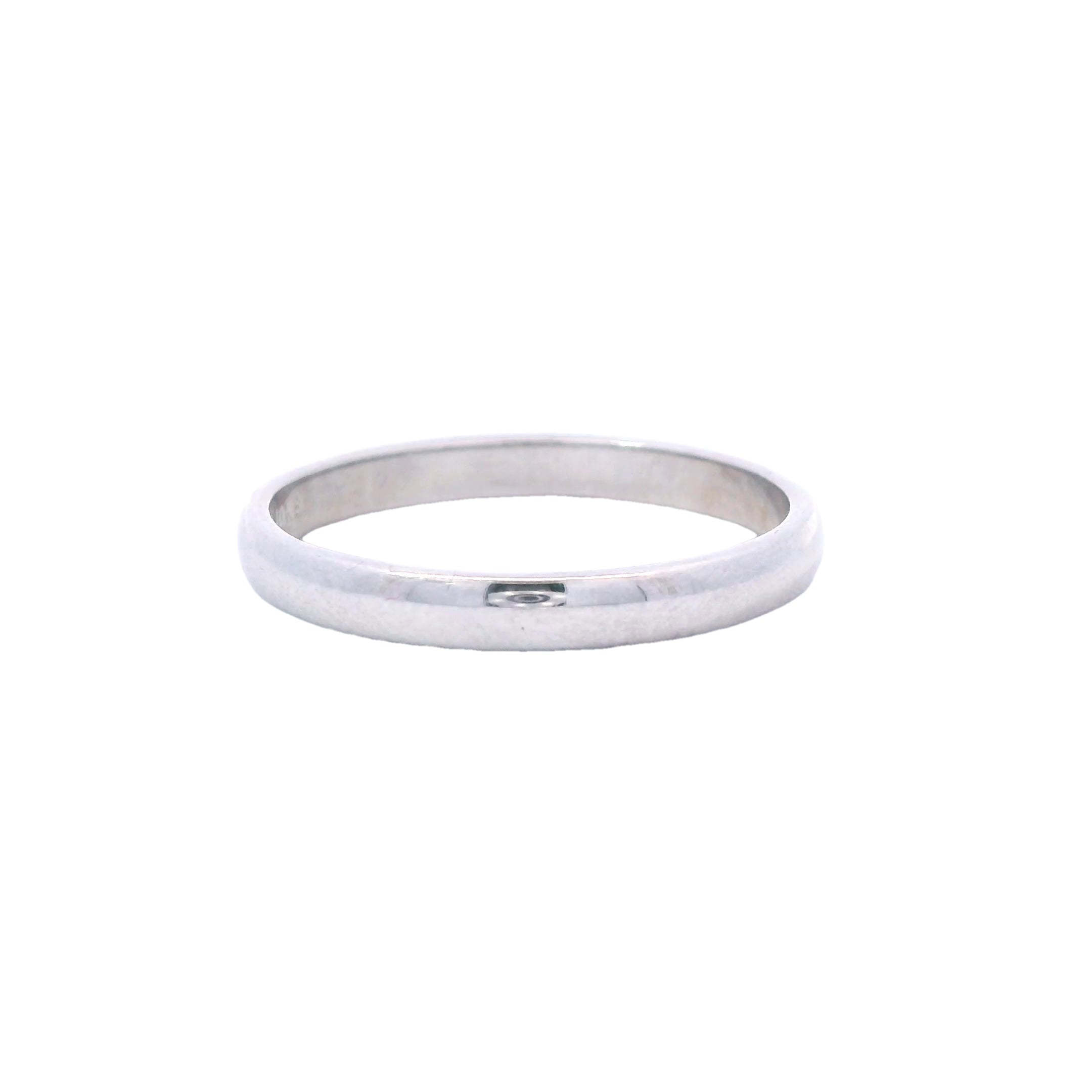 Estate Collection: 10K White Gold 3MM Polished Rounded Wedding Band