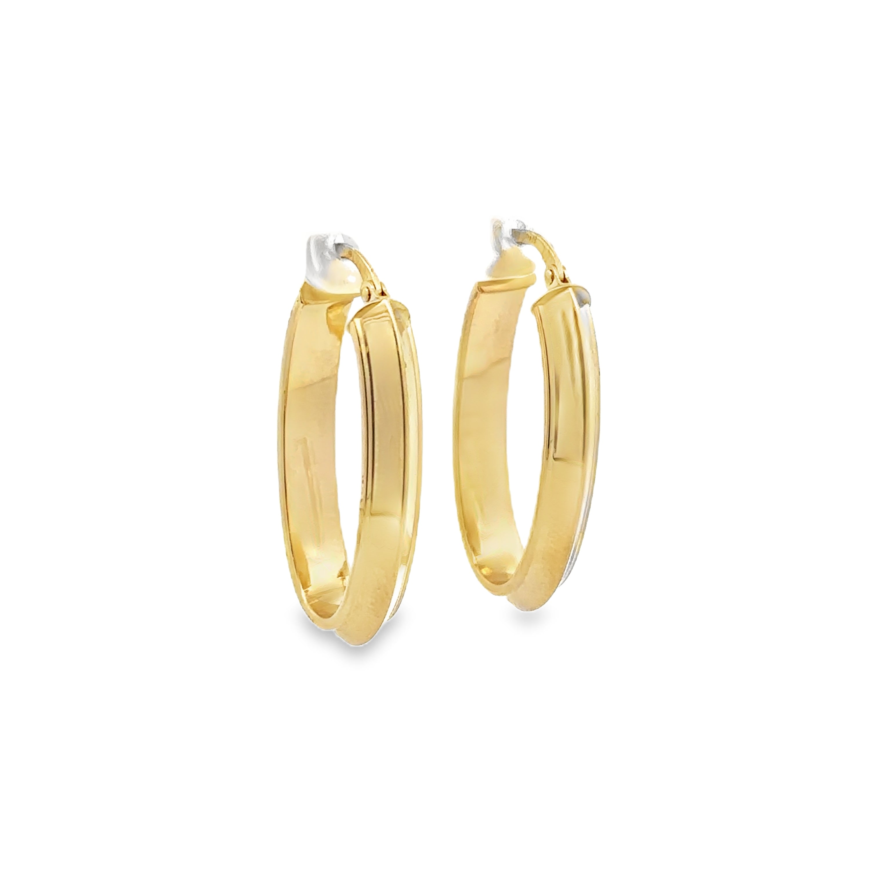 Estate Collection: 14K Yellow Gold Oval Hoop Earrings
