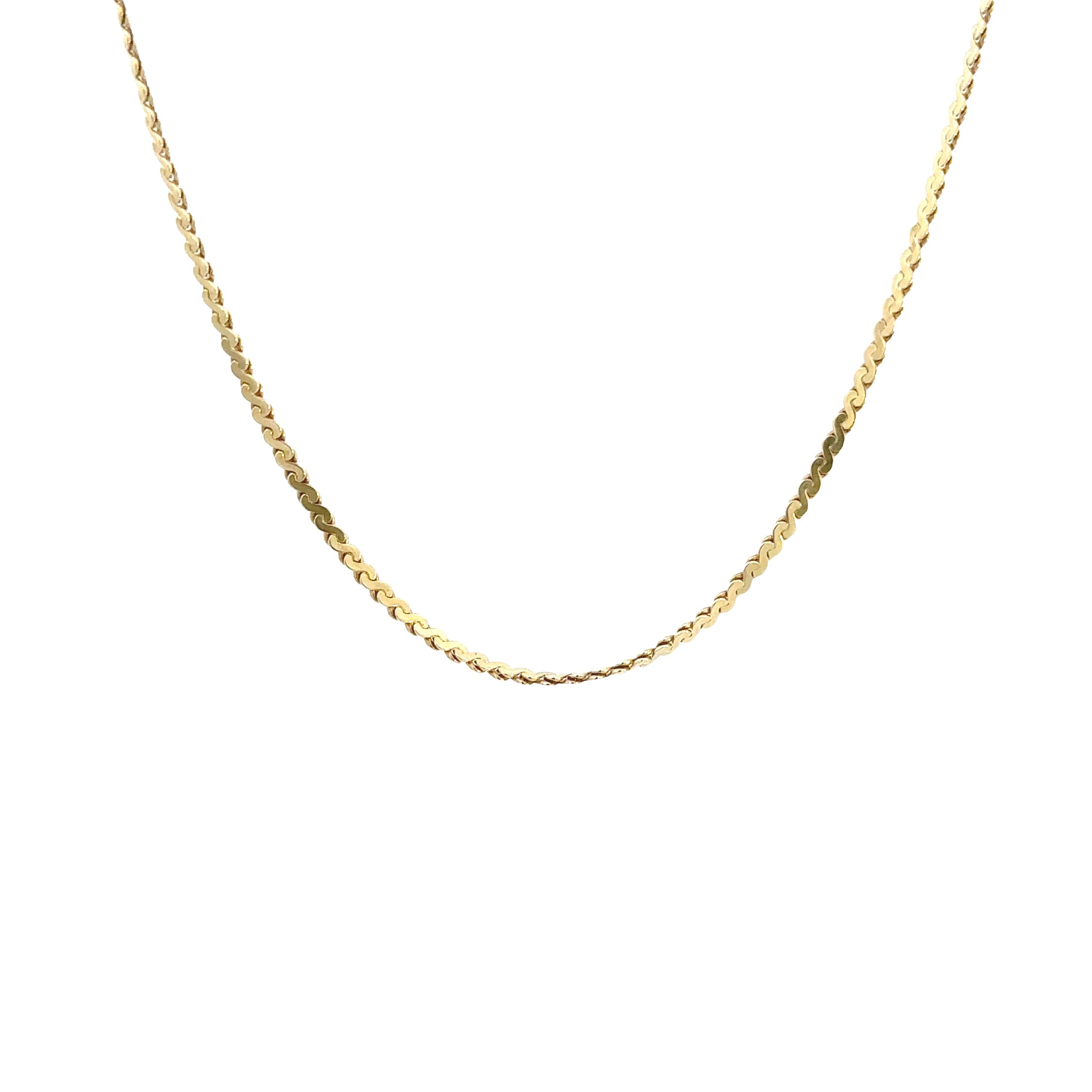 Estate Collection: 14K Yellow Gold 1.7MM 20" Serpentine Chain