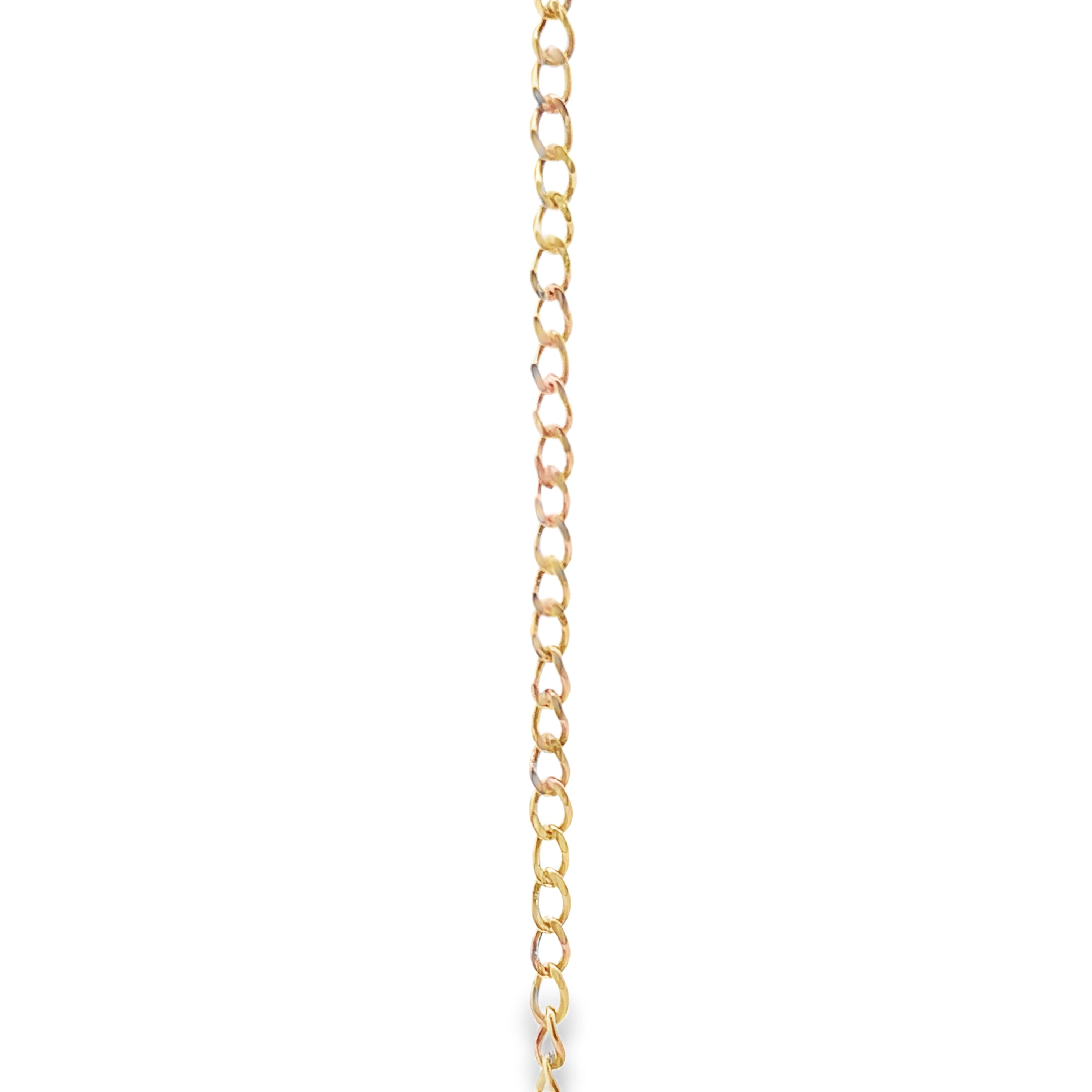 Estate 14K Yellow Gold 3.3MM 24" Curb Link Chain side view