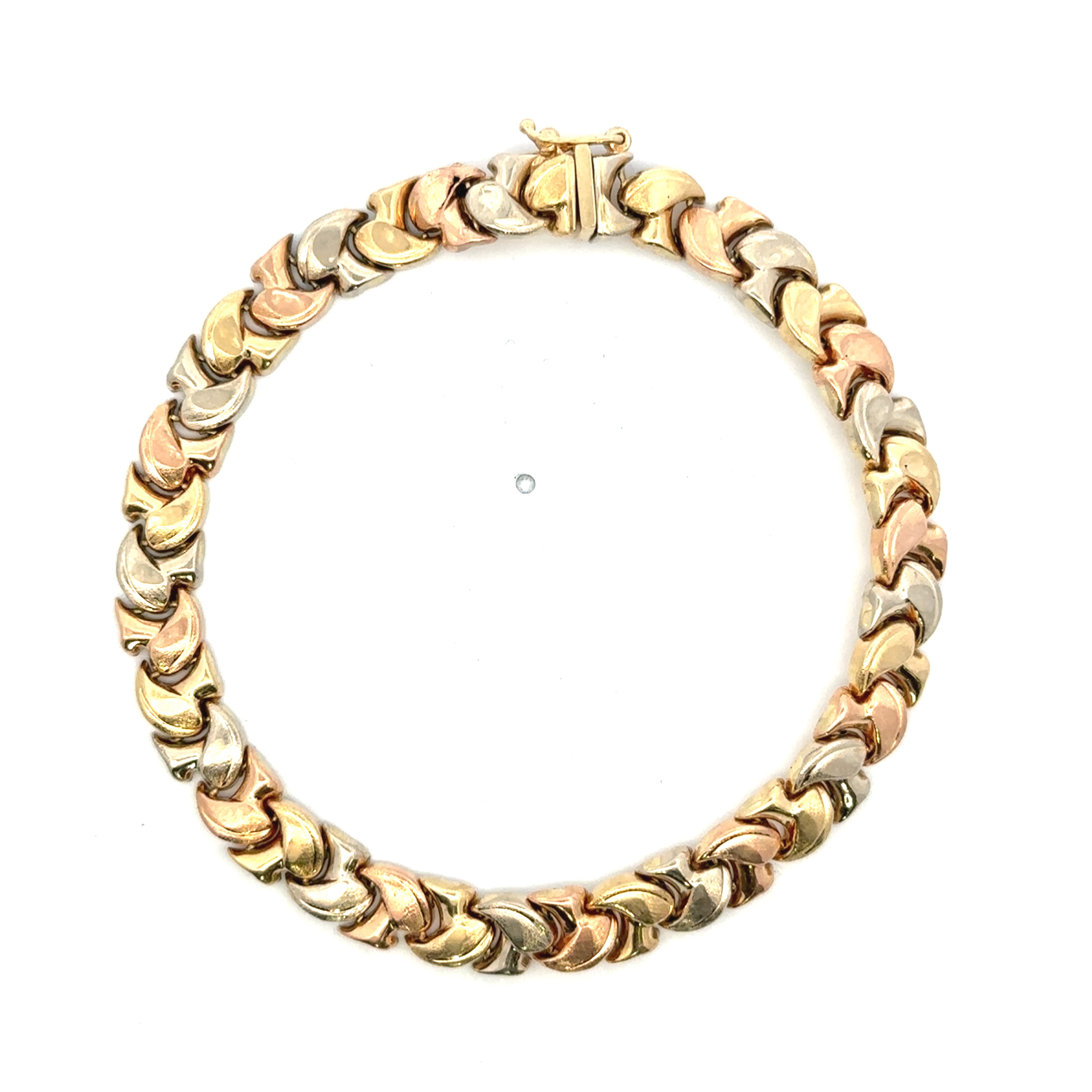 Estate Collection: 14K Yellow and Rose Gold Fancy Link Bracelet