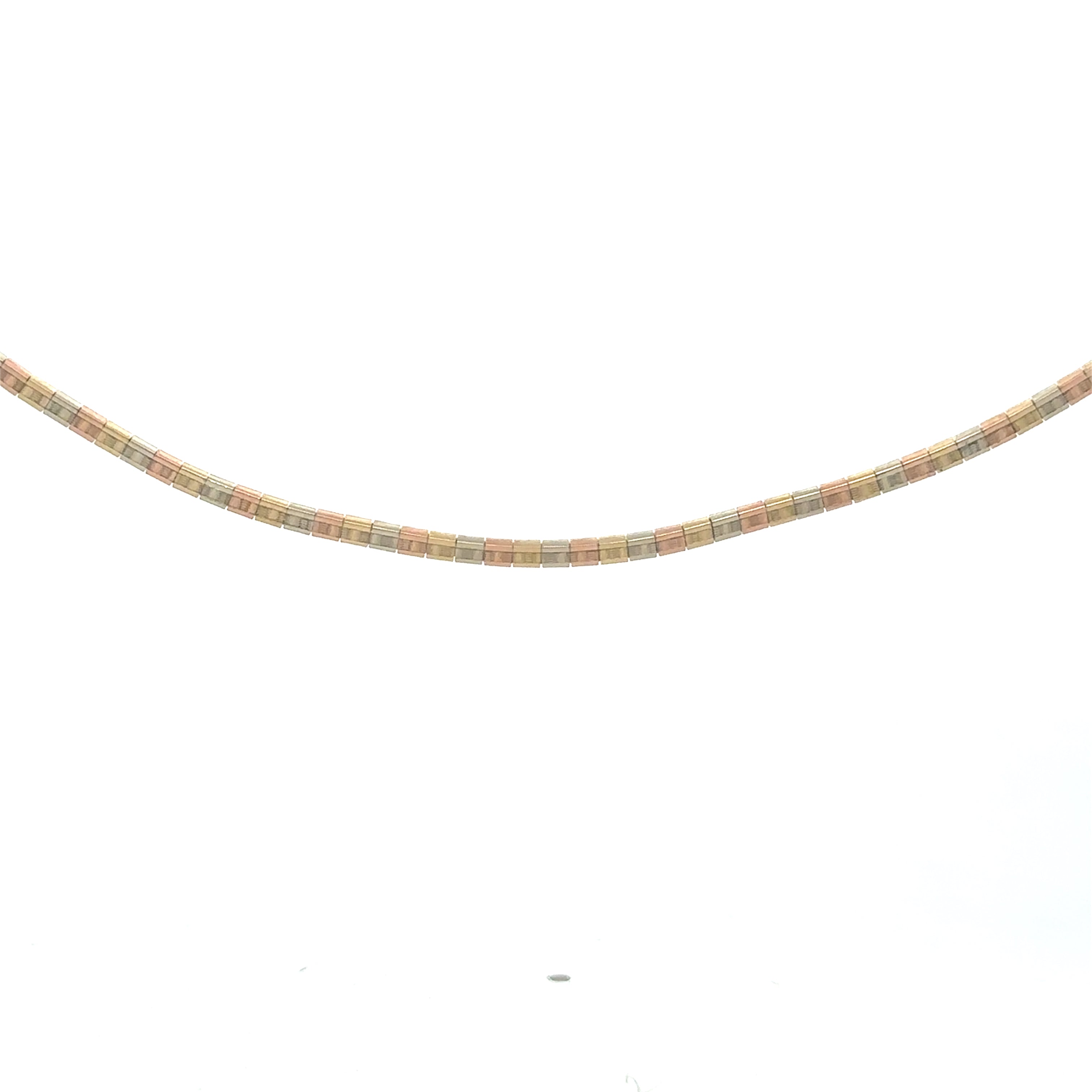 Estate Collection: 14K Gold Tri-Colored 16" Omega Style Chain Necklace