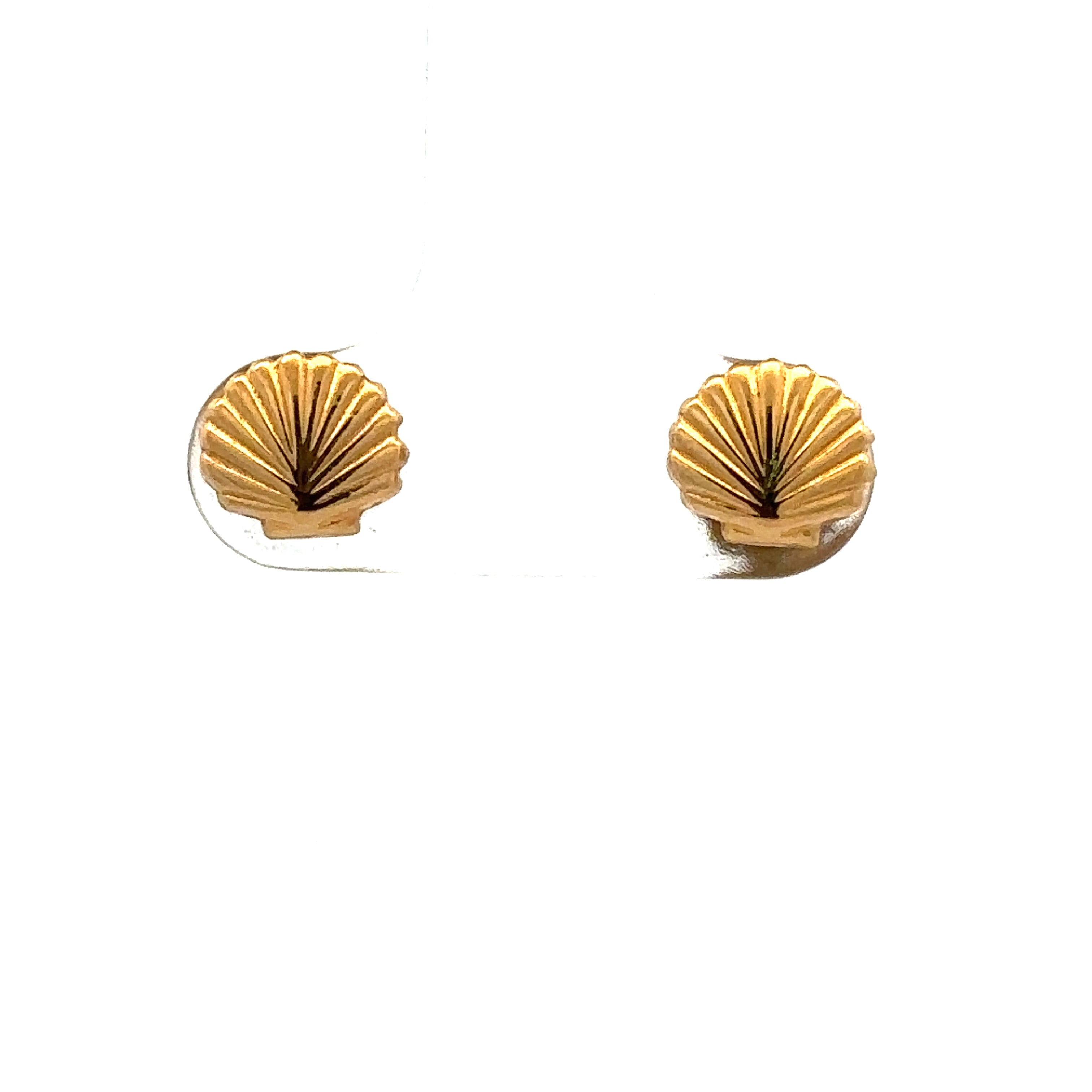 Estate Collection: 10K Yellow Gold Seashell Stud Earrings