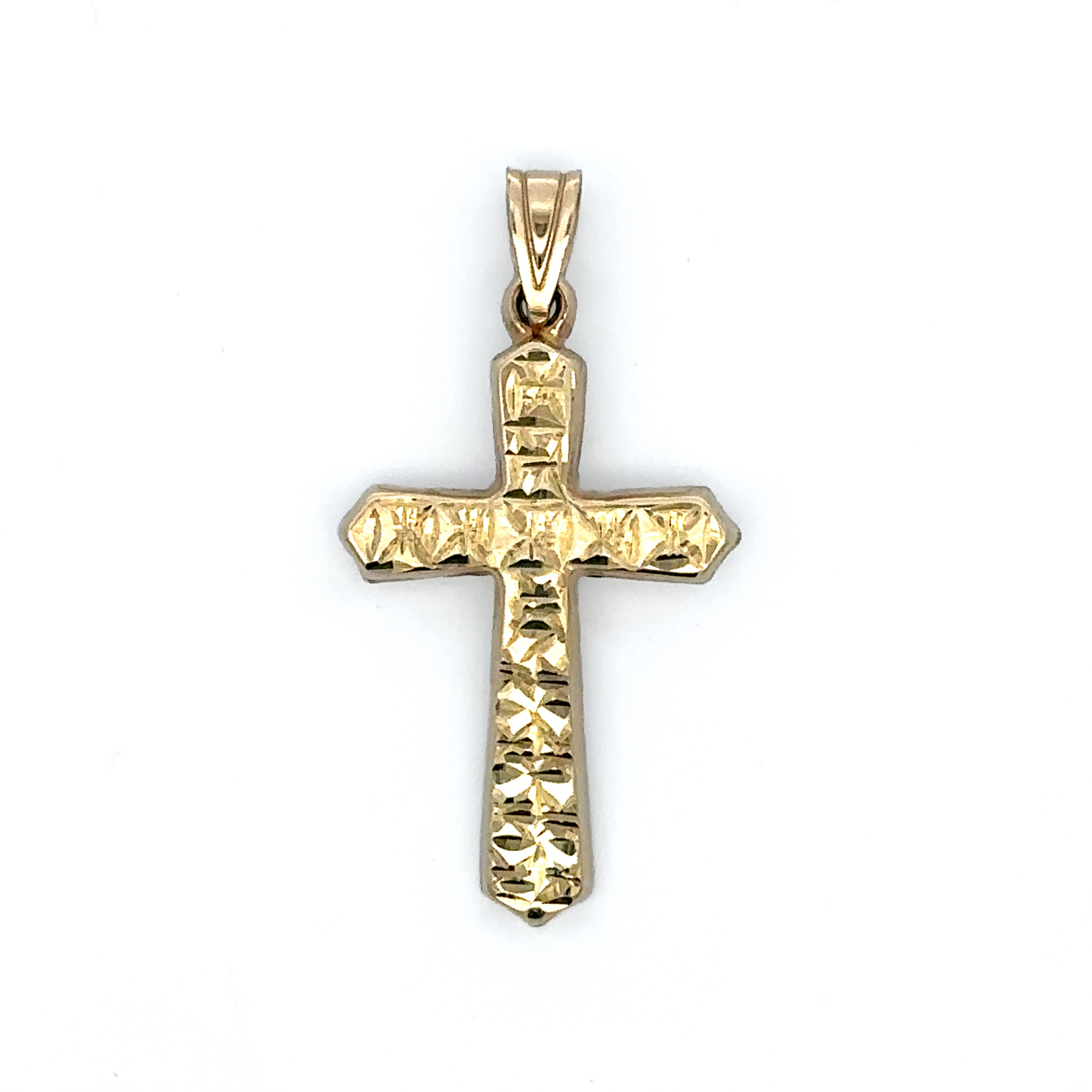 Estate Collection: 10K Yellow Gold Carved Hollow Cross Pendant (without Chain)