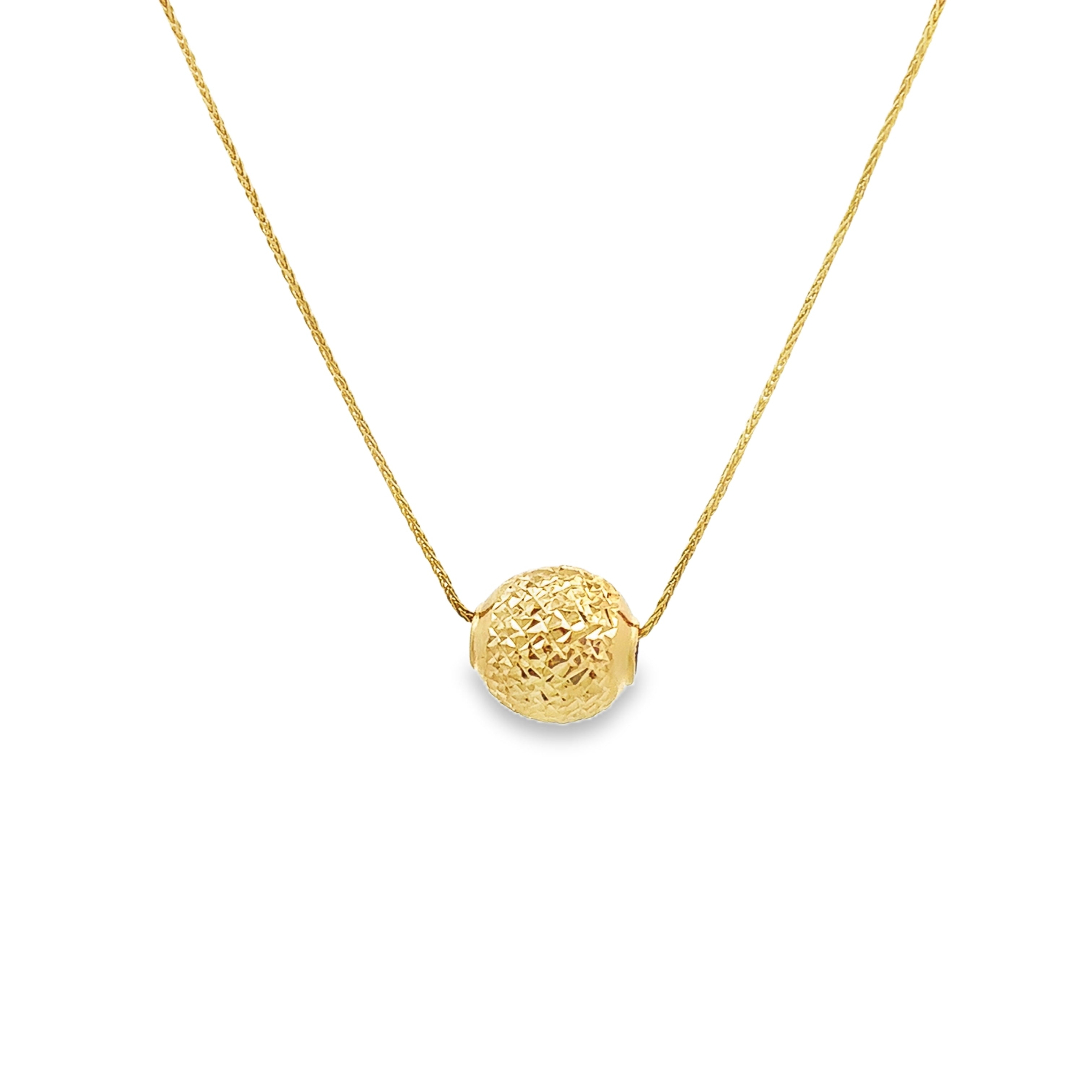 Estate Collection: 14K Yellow Gold Disco Ball Bead Necklace