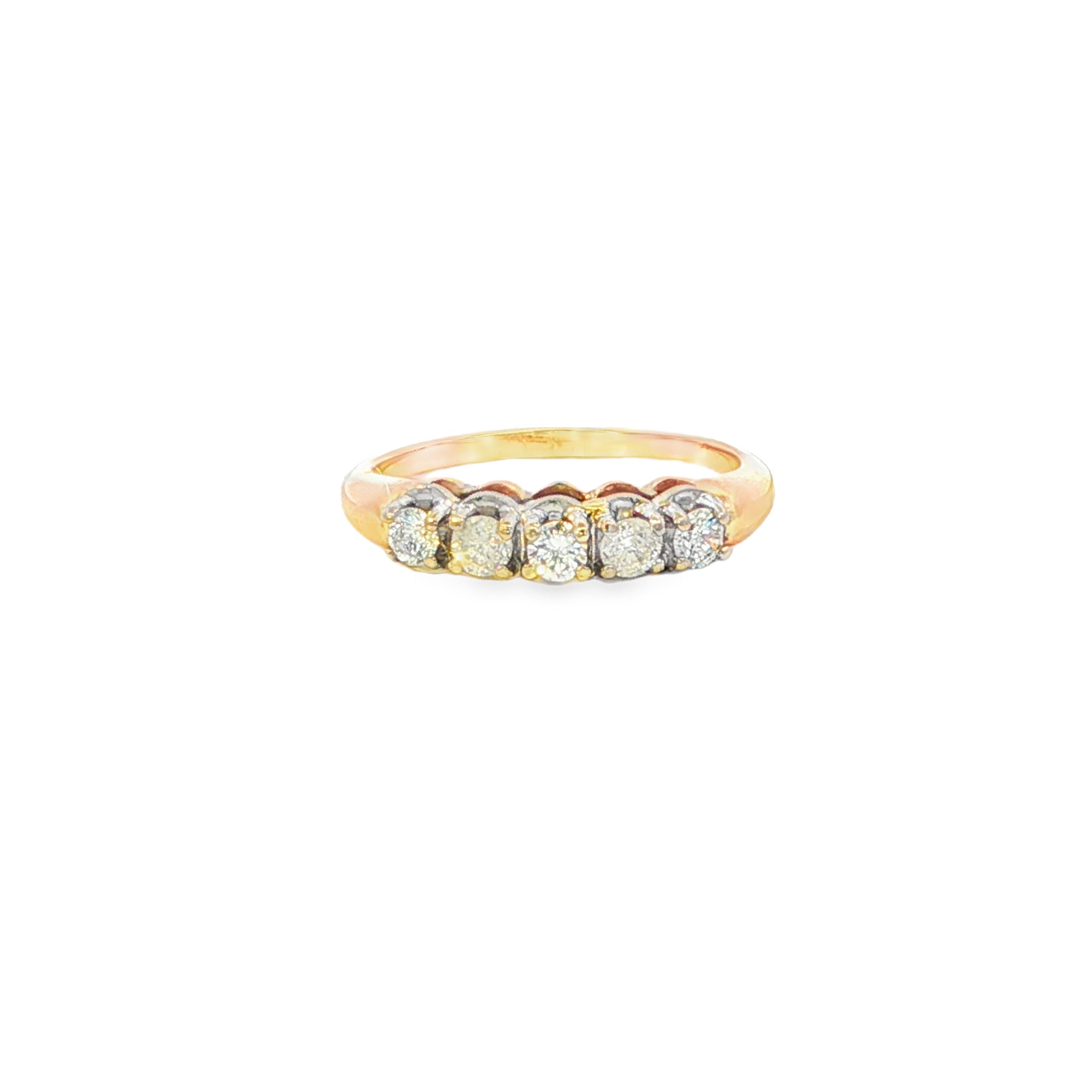 Estate Collection: 14K Yellow and White Gold 0.45CTW. Diamond 5-Stone Ring