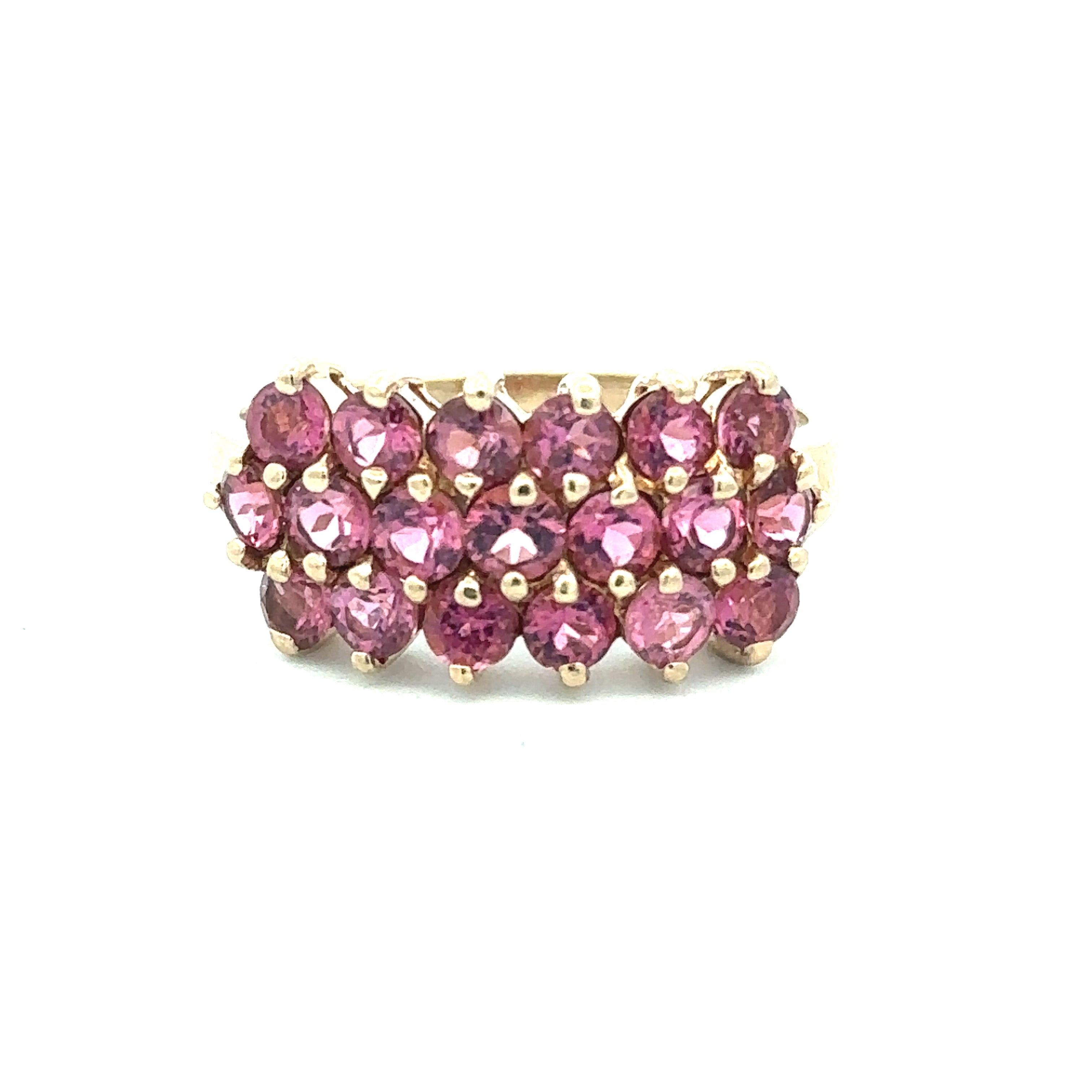 Estate Collection: 10K Yellow Gold Pink Accented Gemstone Ring