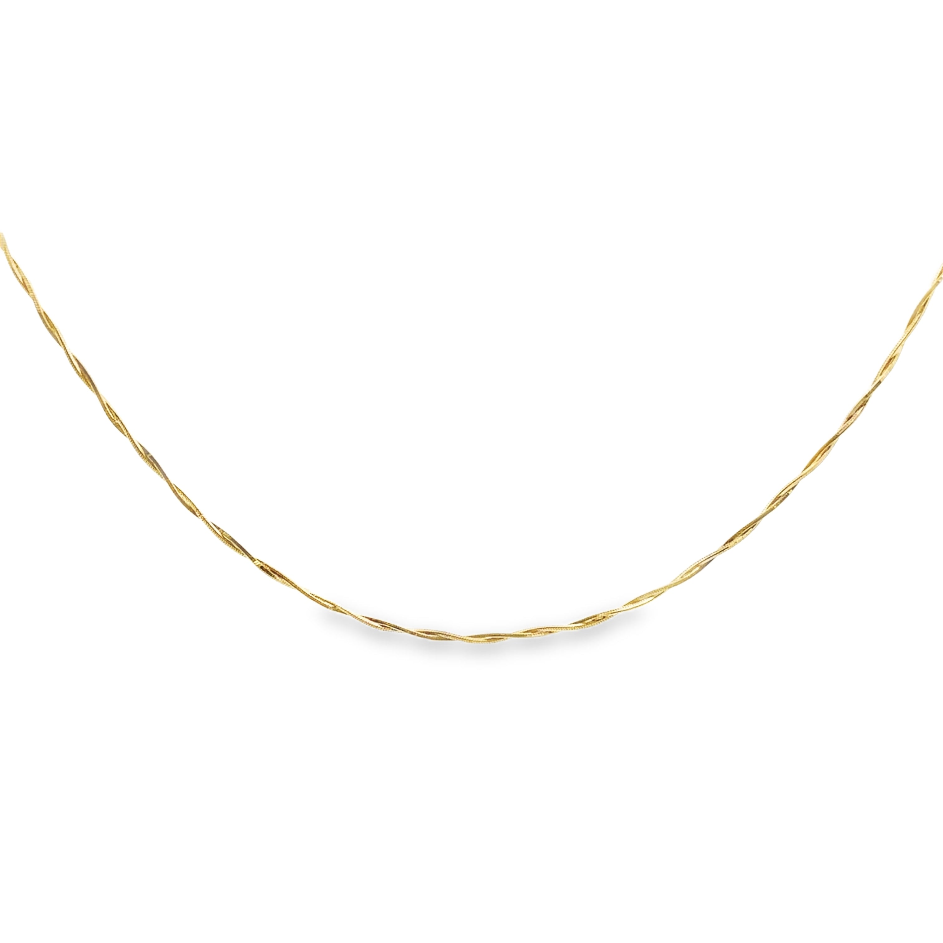 Estate Collection: 14K Yellow Gold 18" Twisted Diamond-Cut Necklace Chain