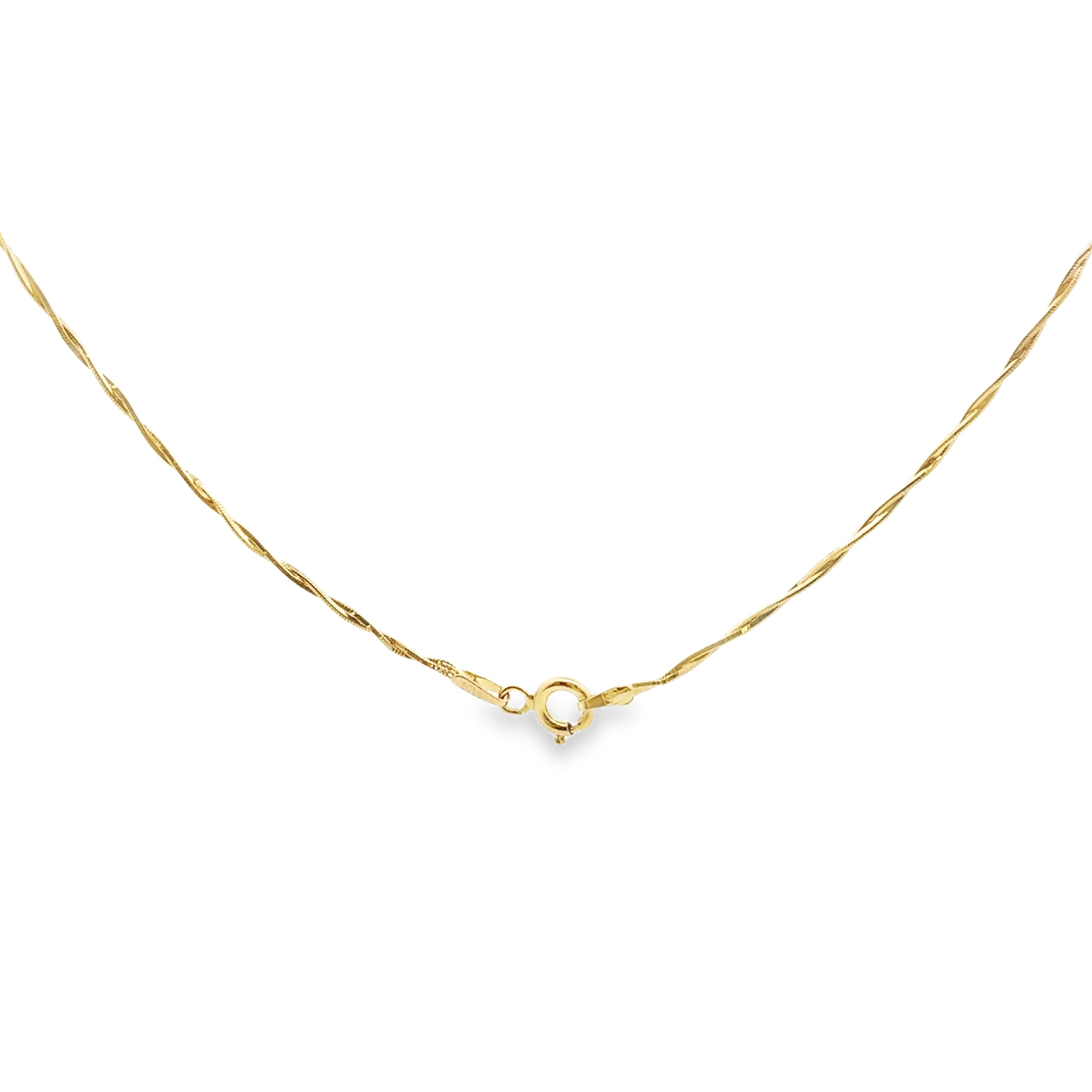 Estate Collection: 14K Yellow Gold 18" Twisted Diamond-Cut Necklace Chain