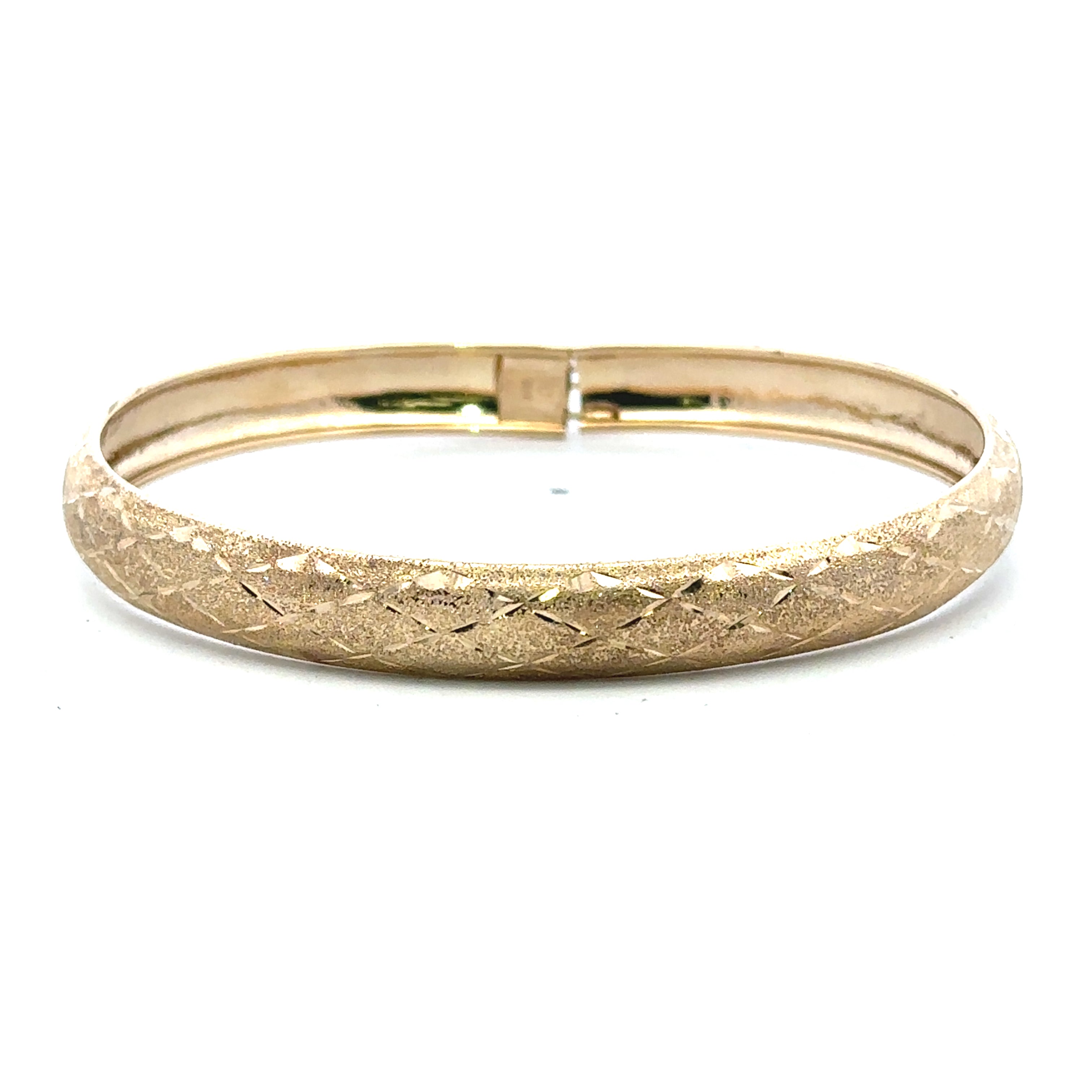 Estate Collection: 10K Yellow Gold Diamond Cut Bangle Bracelet