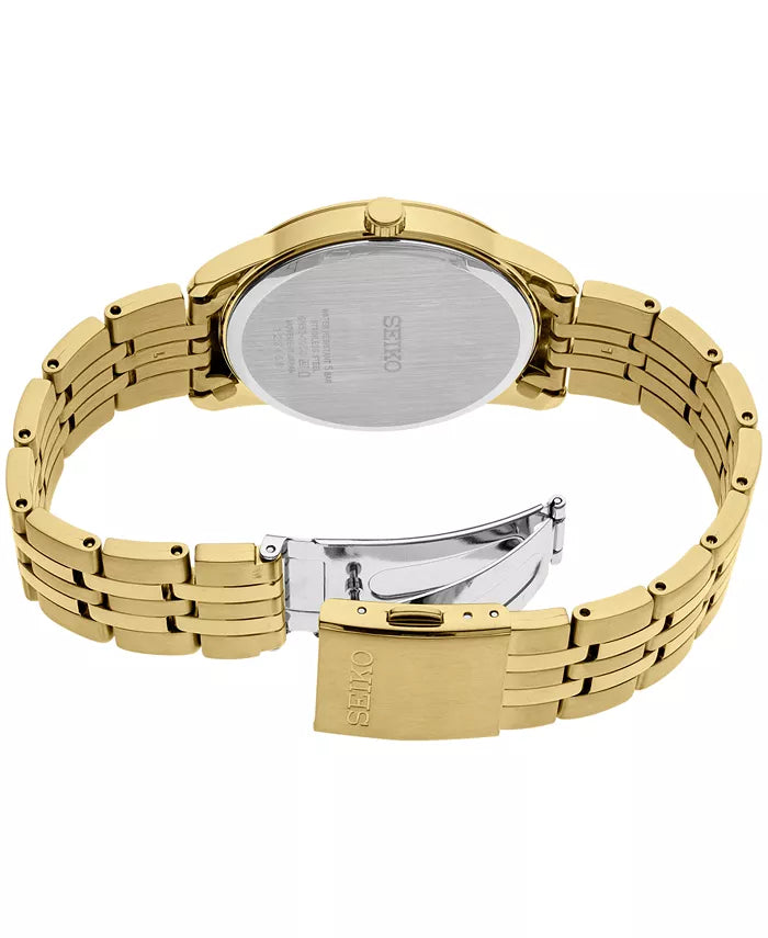 SEIKO MEN'S ESSENTIALS Champagne Dial Gold Tone Watch