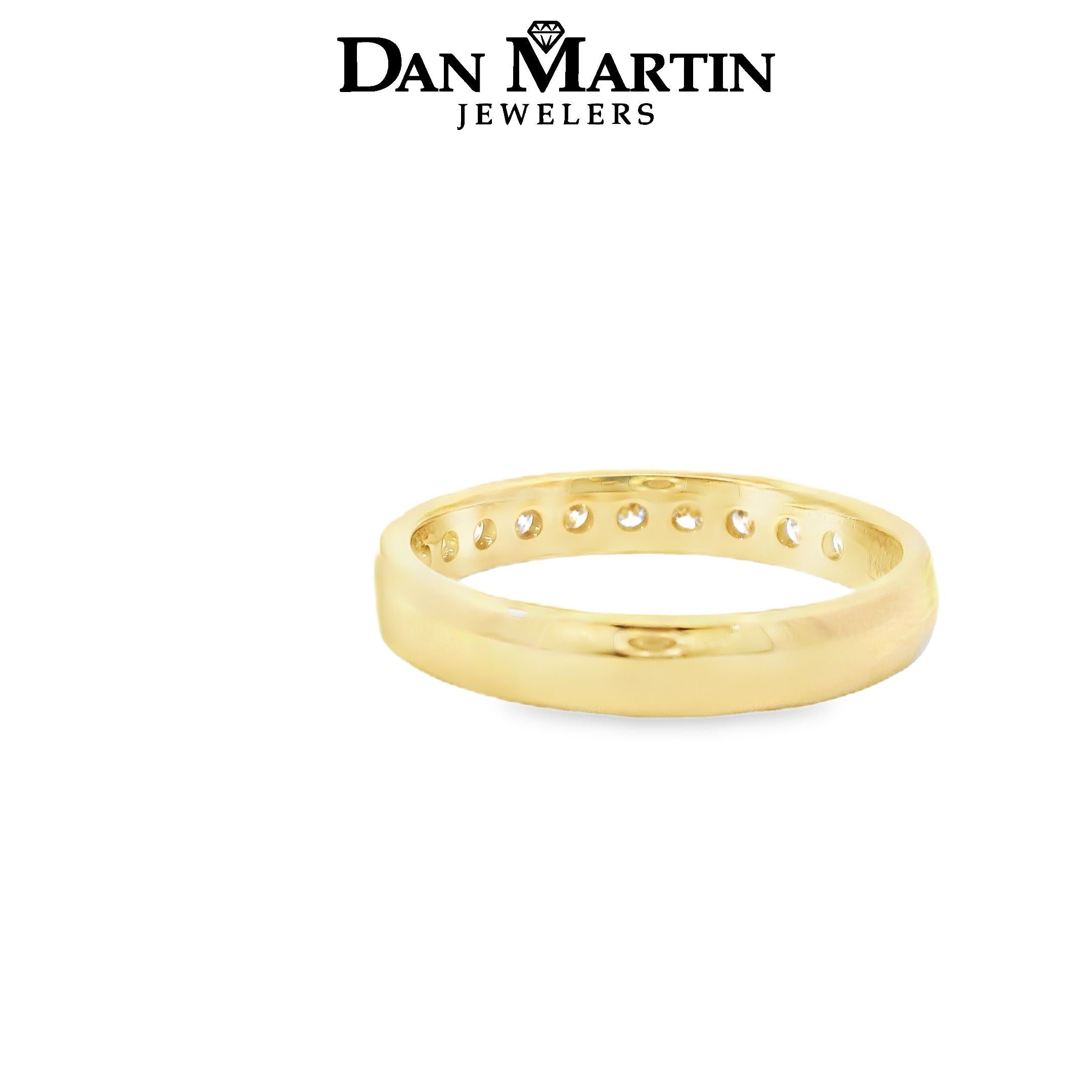 Back view of 14K Yellow Gold 0.5CTW. Channel-Set Diamond Band