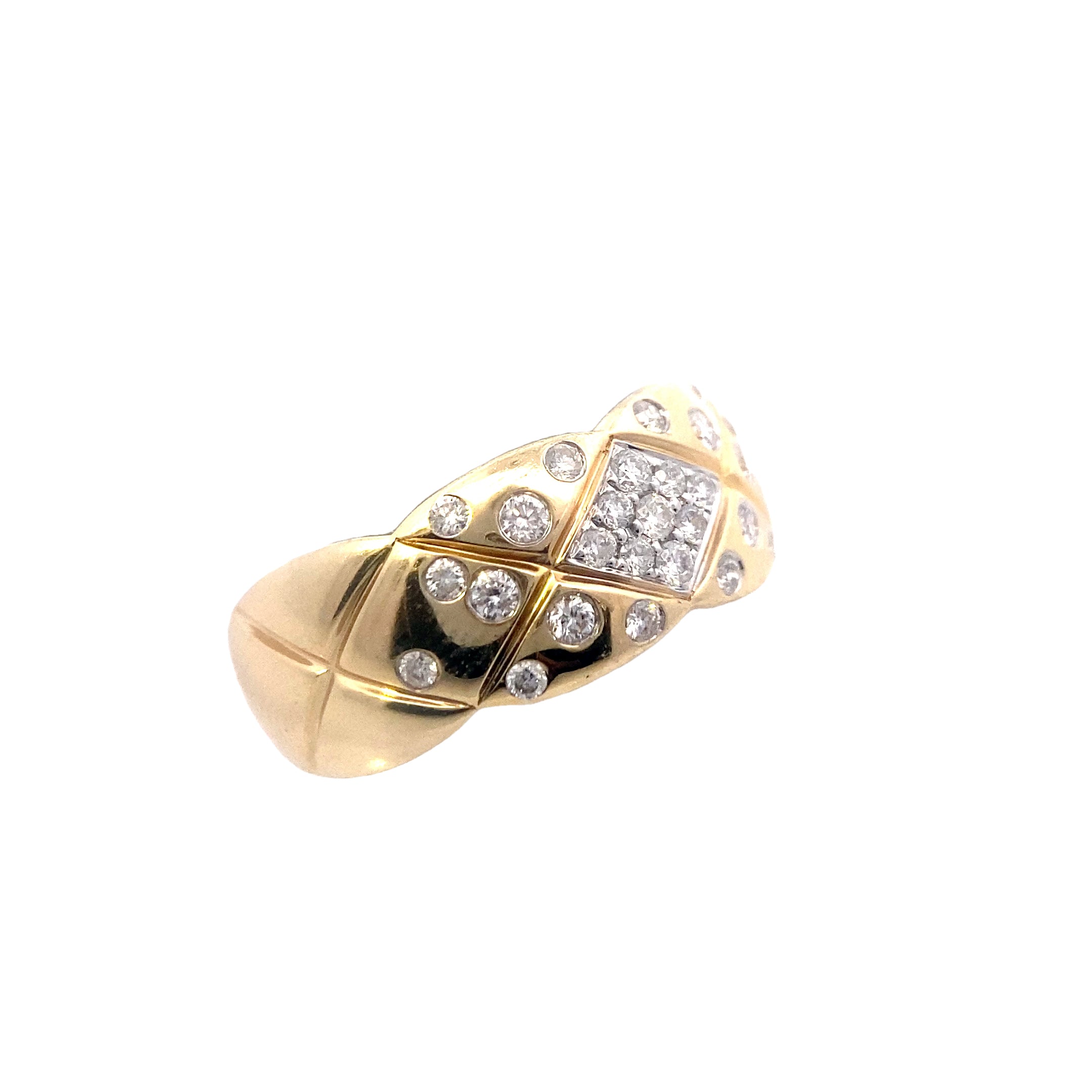 14K Yellow Gold 1/3CT. Diamond Quilted Weave Anniversary Band