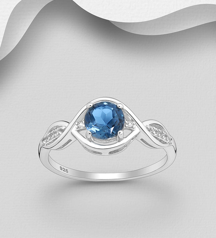 Sterling Silver London Blue Topaz With White Topaz