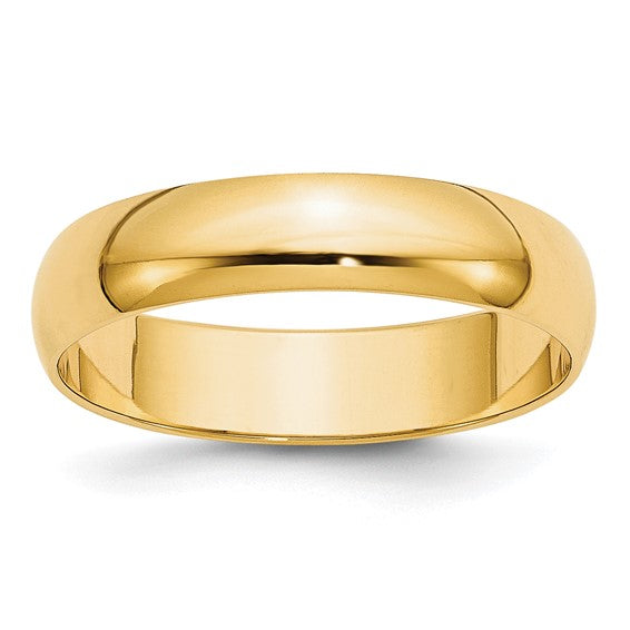 10K Yellow Gold 5MM Plain Wedding Band