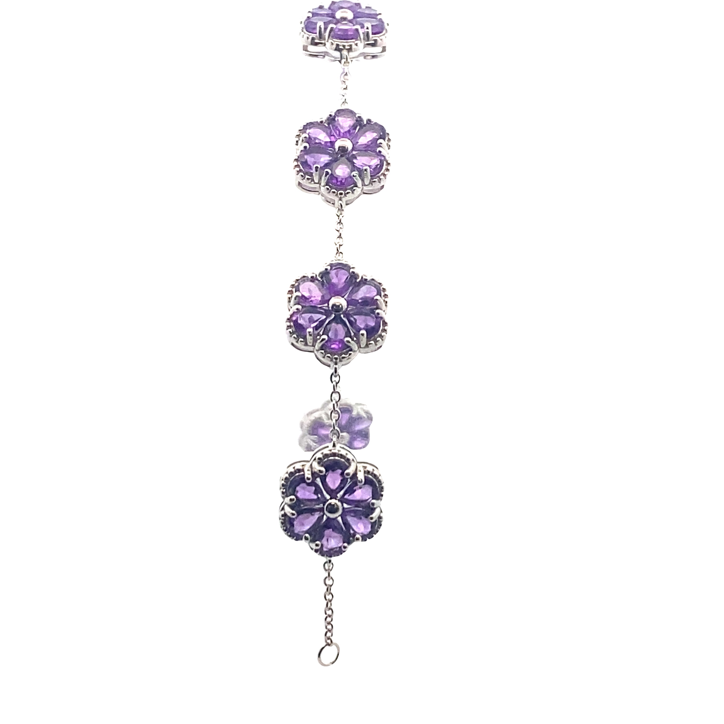 Sterling Silver Amethyst Pear Bracelet