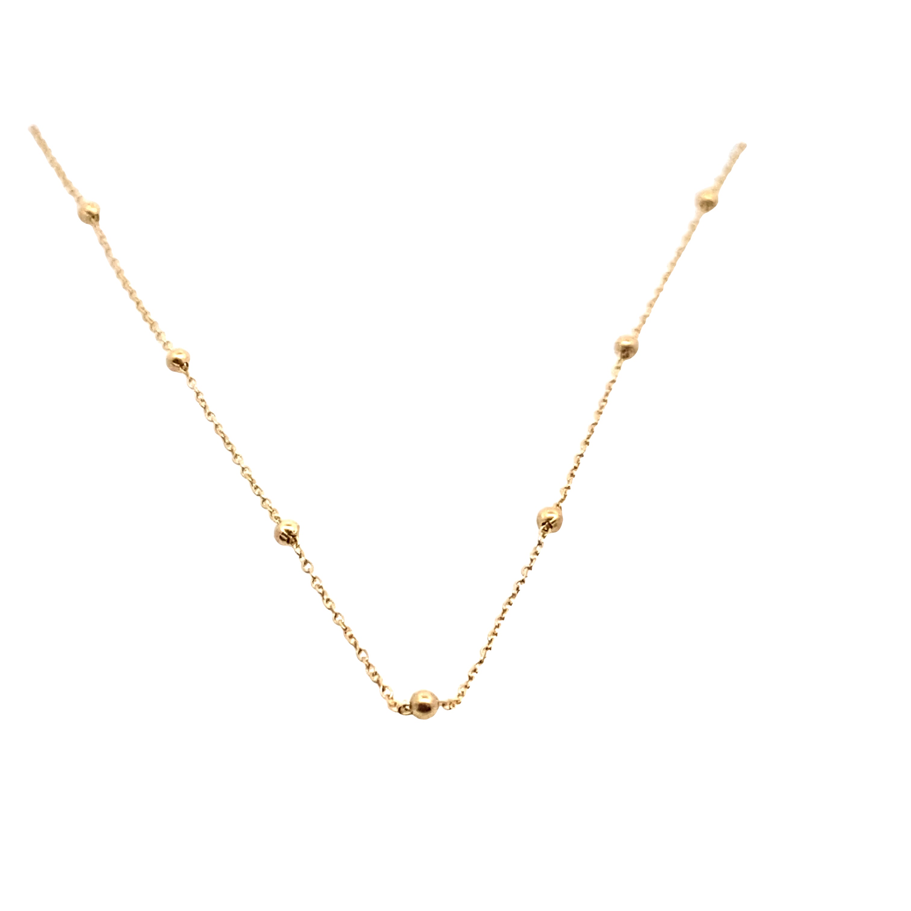 14K Beaded Cable Chain