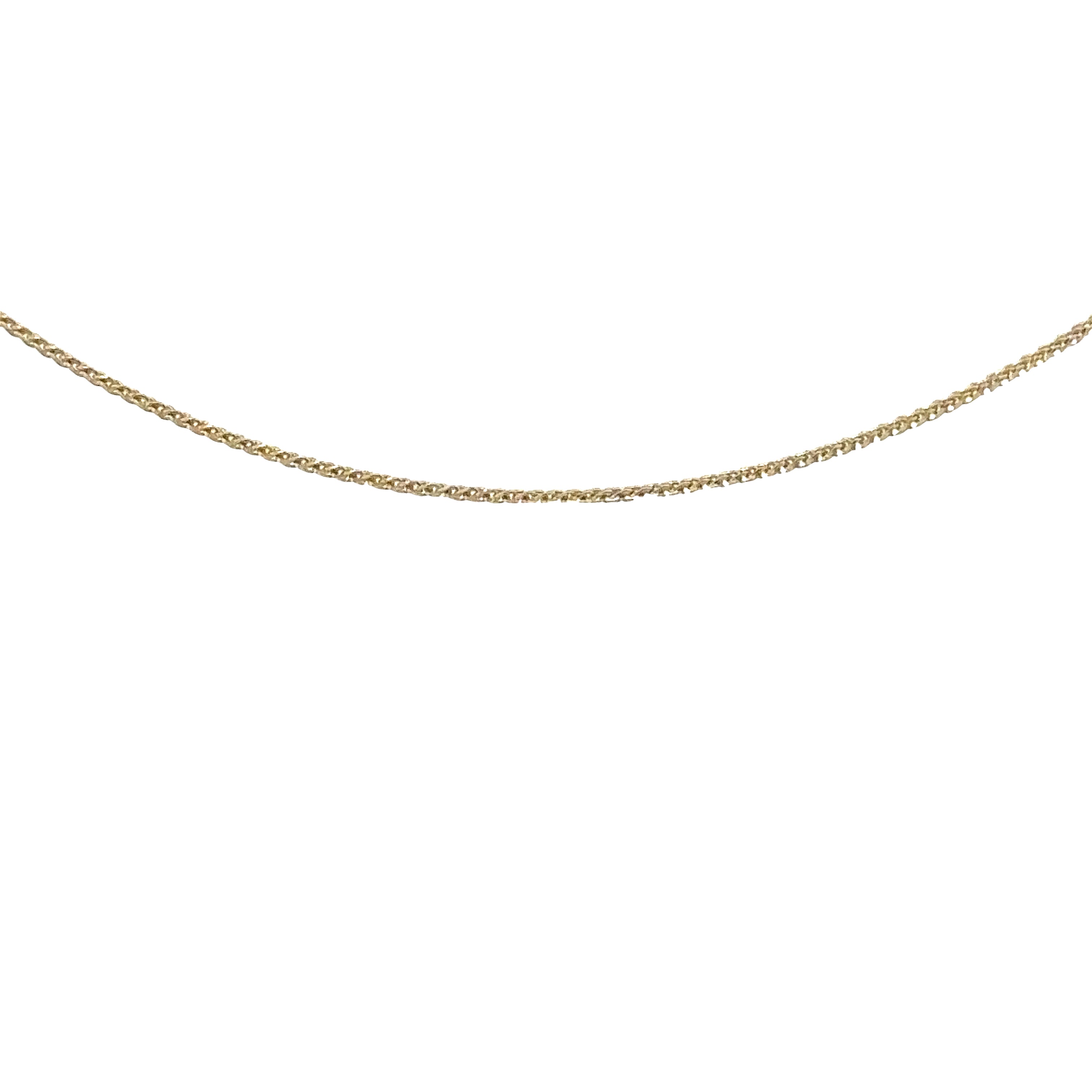 10K Yellow Gold .84mm Diamond Cut Round Wheat 18" Chain