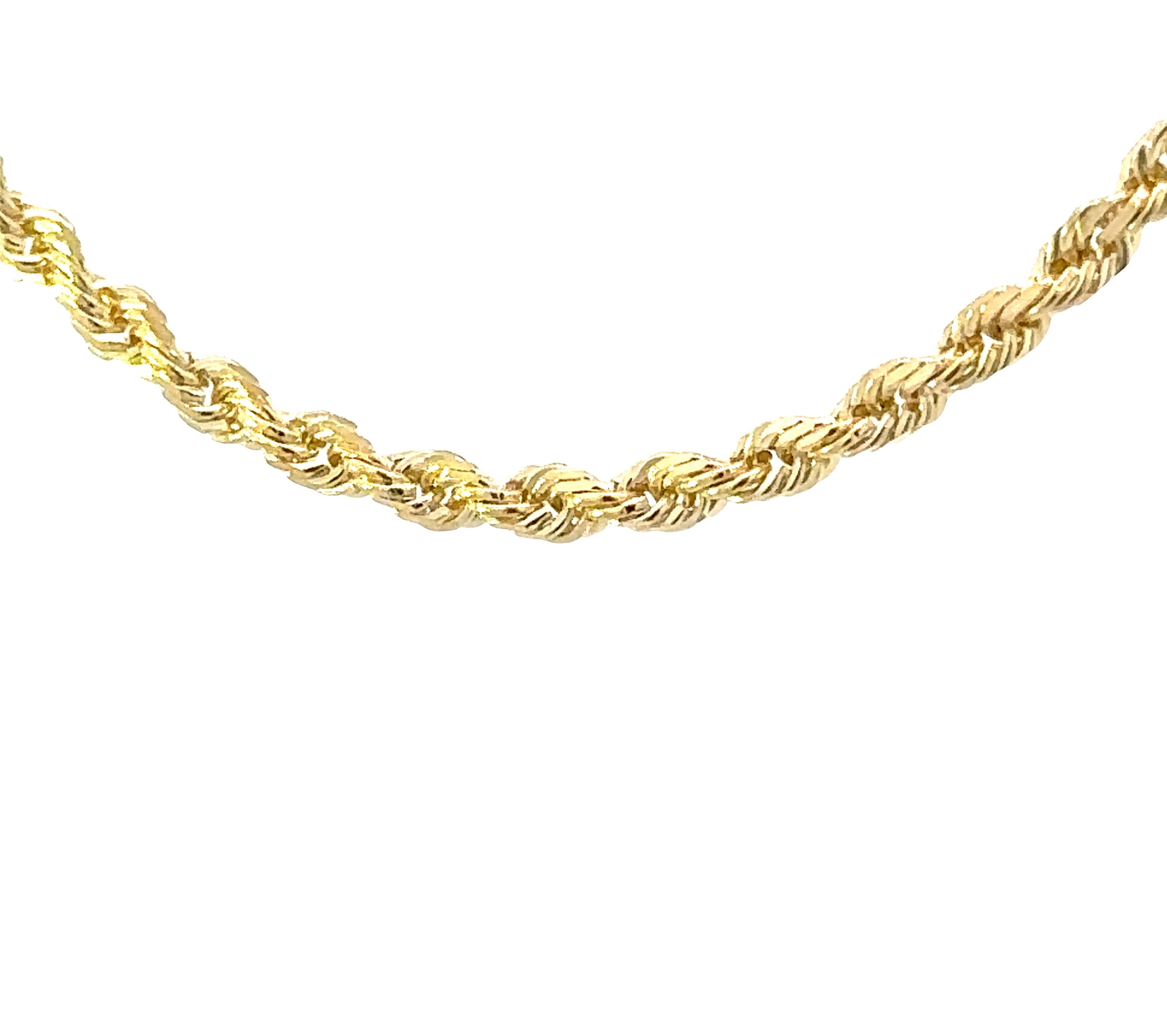 10K Yellow Gold 2.5mm Diamond Cut Rope Anklet