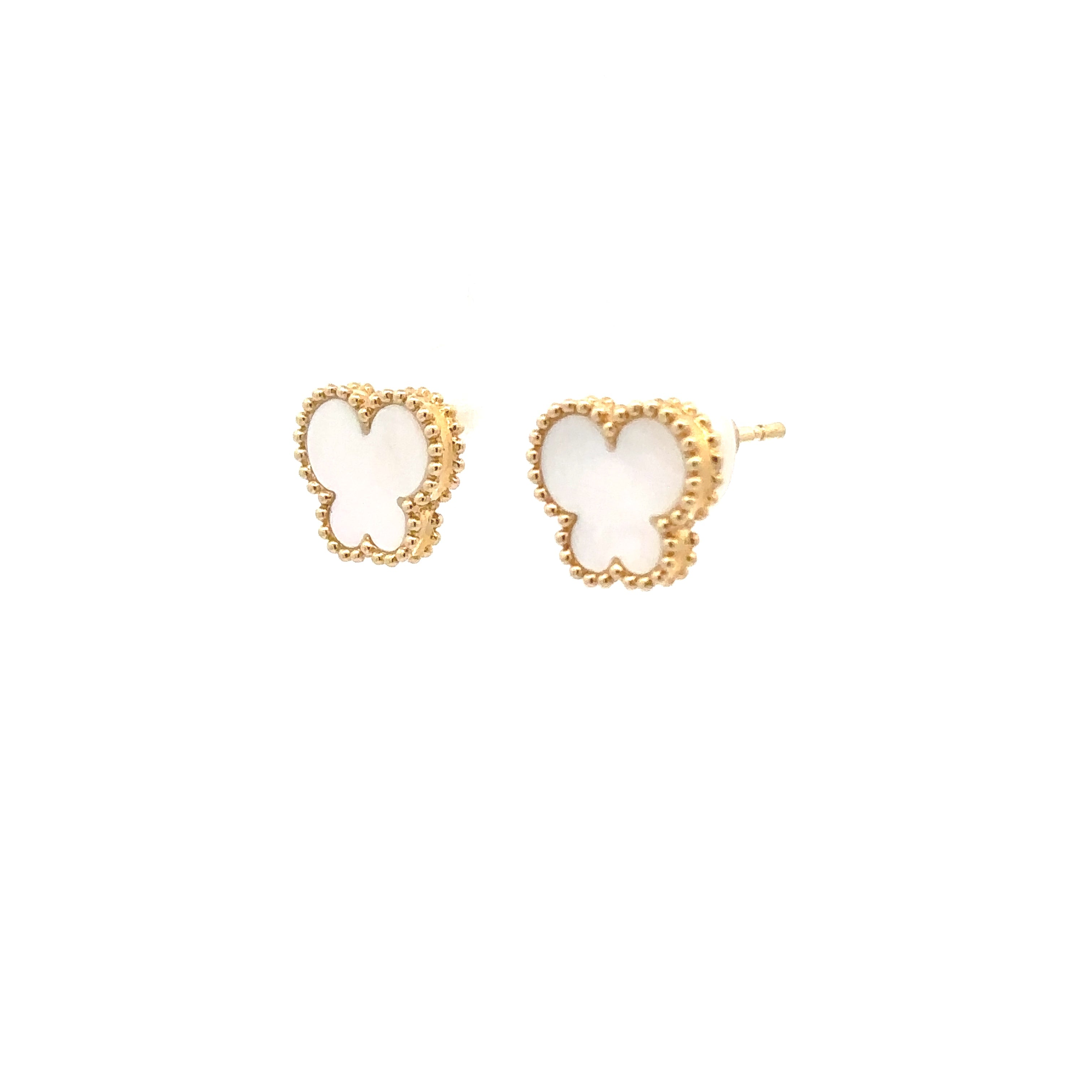 EFFY 14K Yellow Gold Mother Of Pearl Butterfly Stud Earrings
