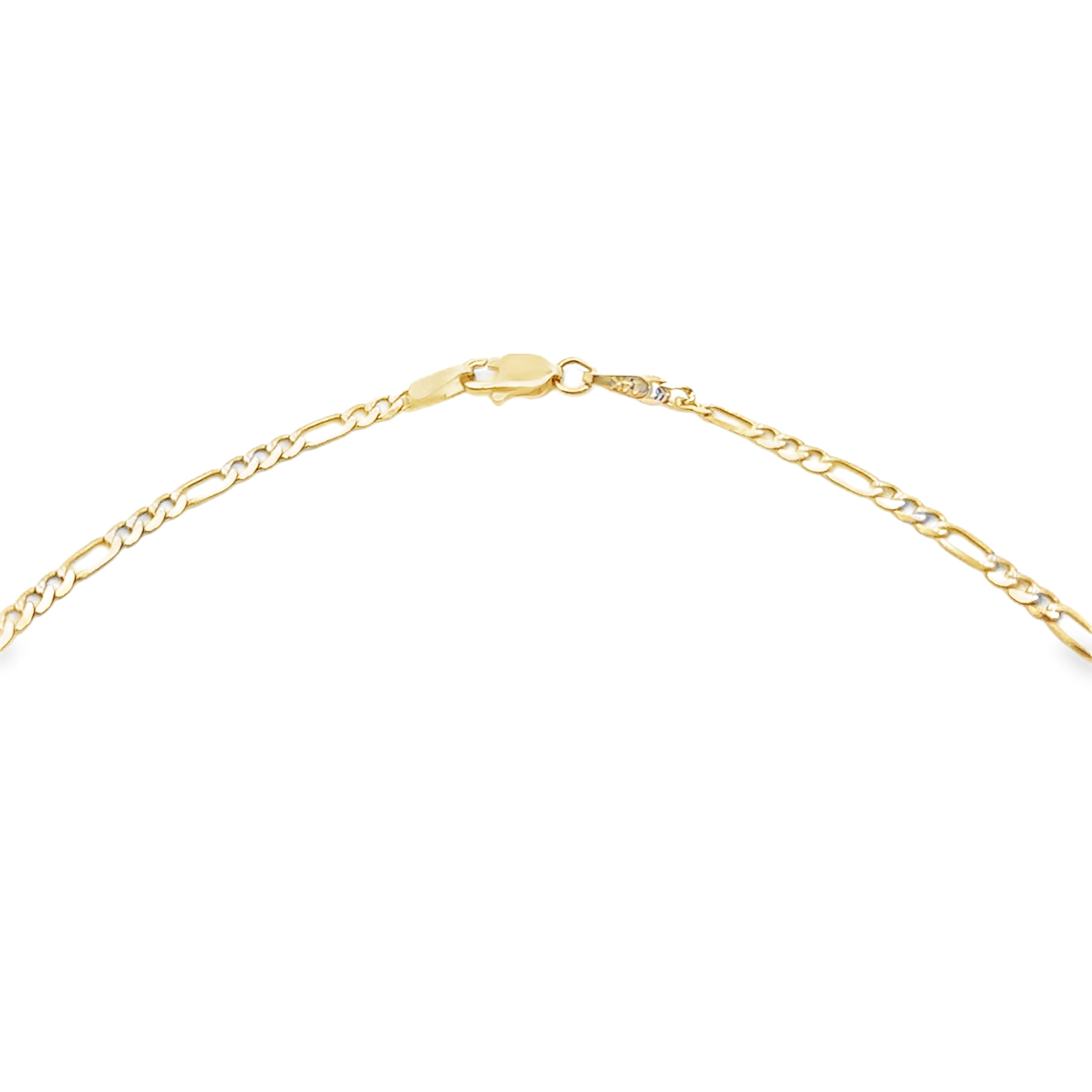 Clasp on 14K Yellow Gold 20" 2.3MM Diamond-Cut Figaro Chain