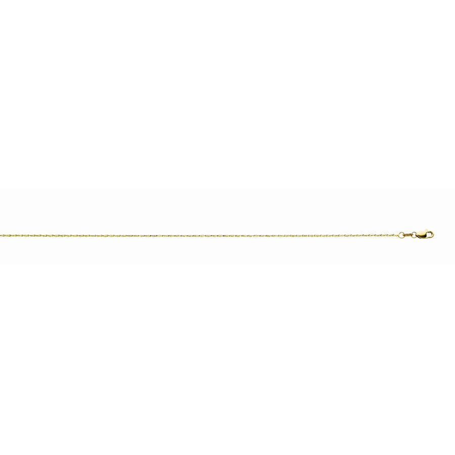 Gold chain necklace on a white background