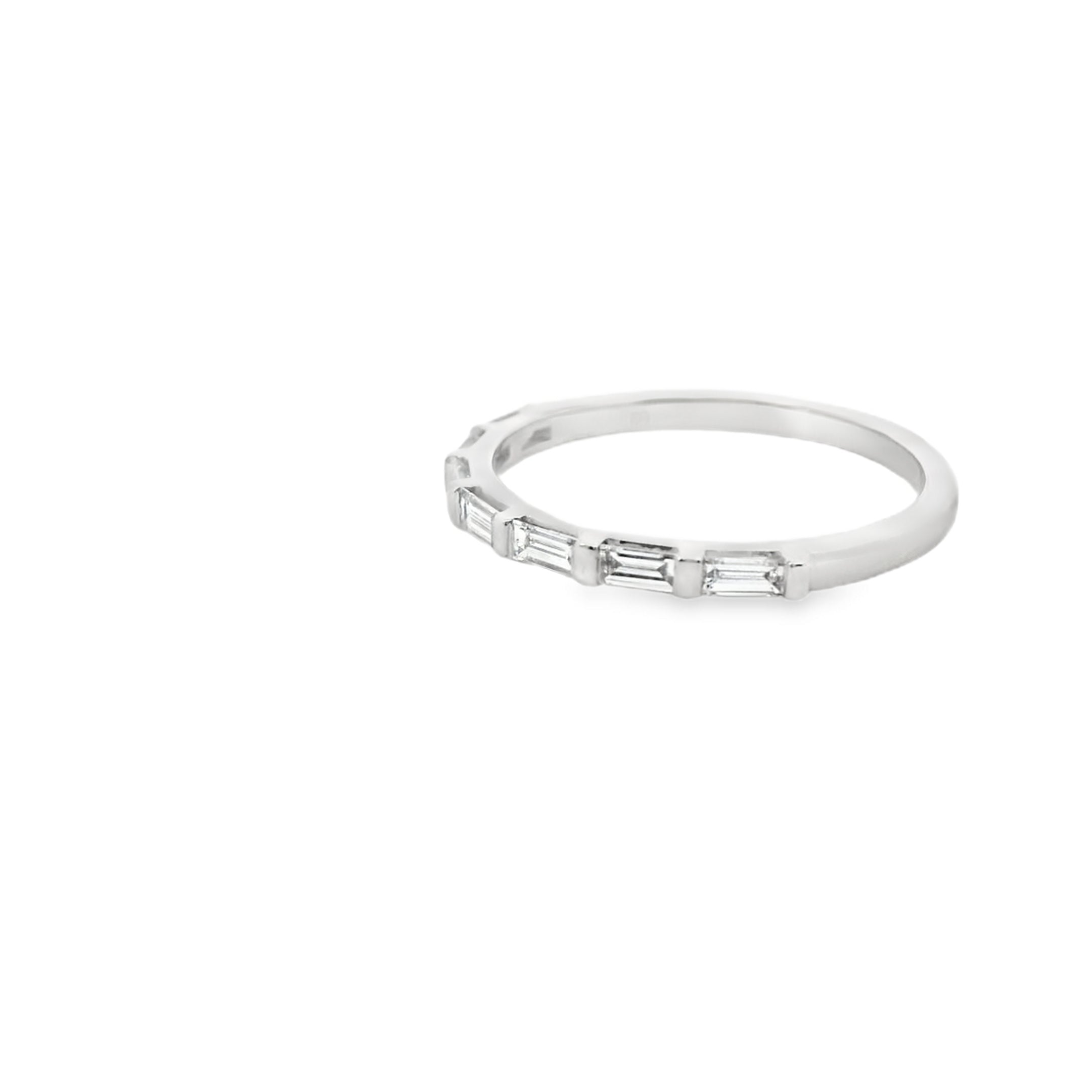 14K White Gold 1/3CT. Emerald-Cut Lab-Grown Diamond Band