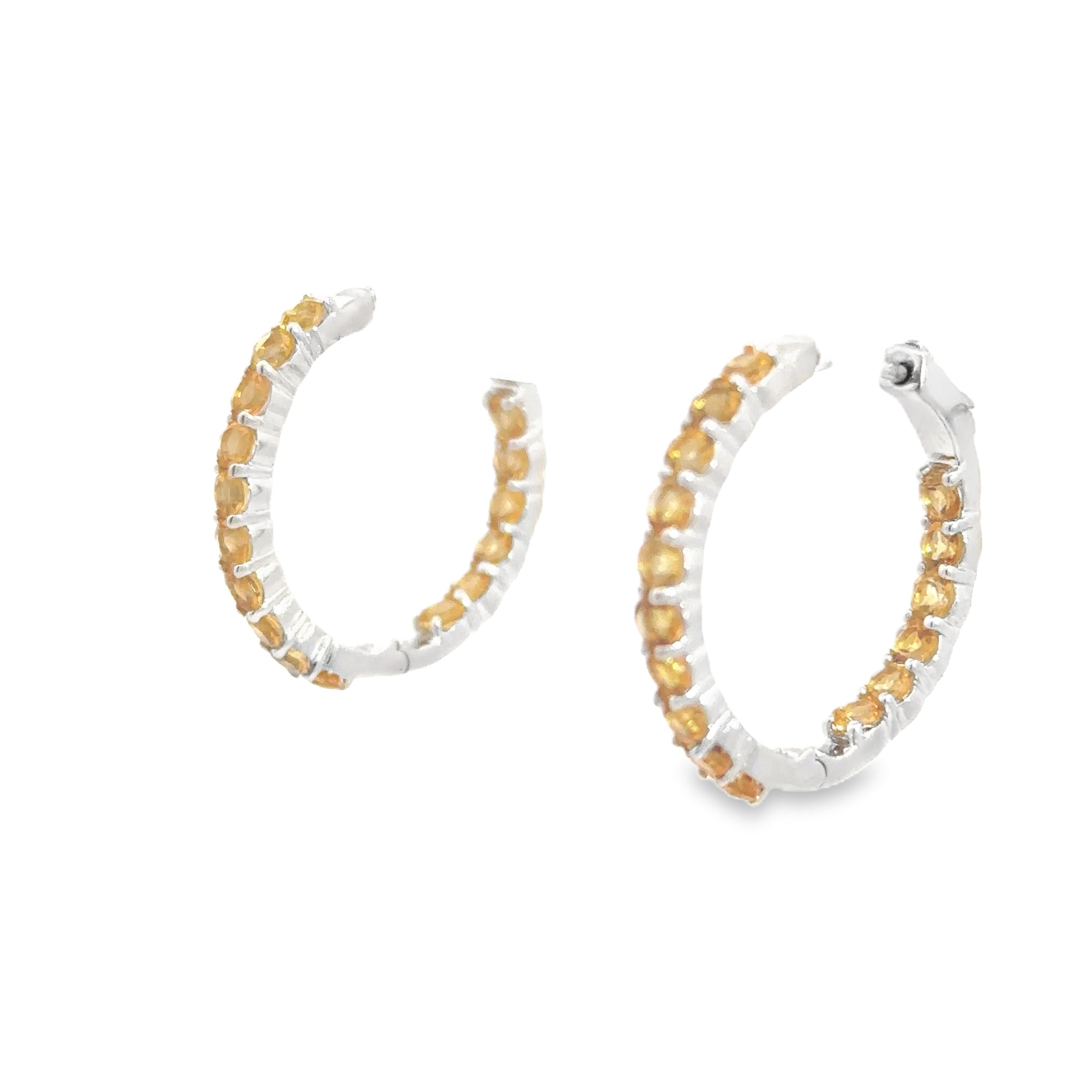 Sterling Silver Citrine Inside Out Hoops