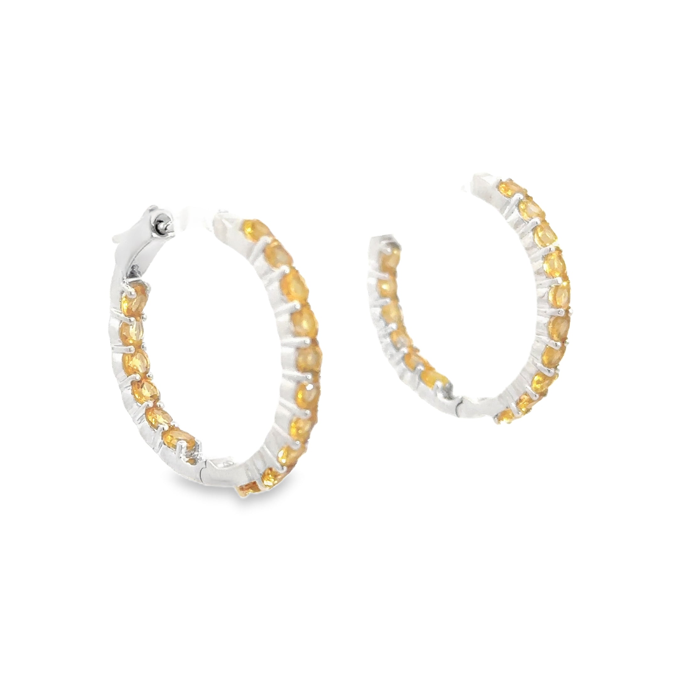 Sterling Silver Citrine Inside Out Hoops