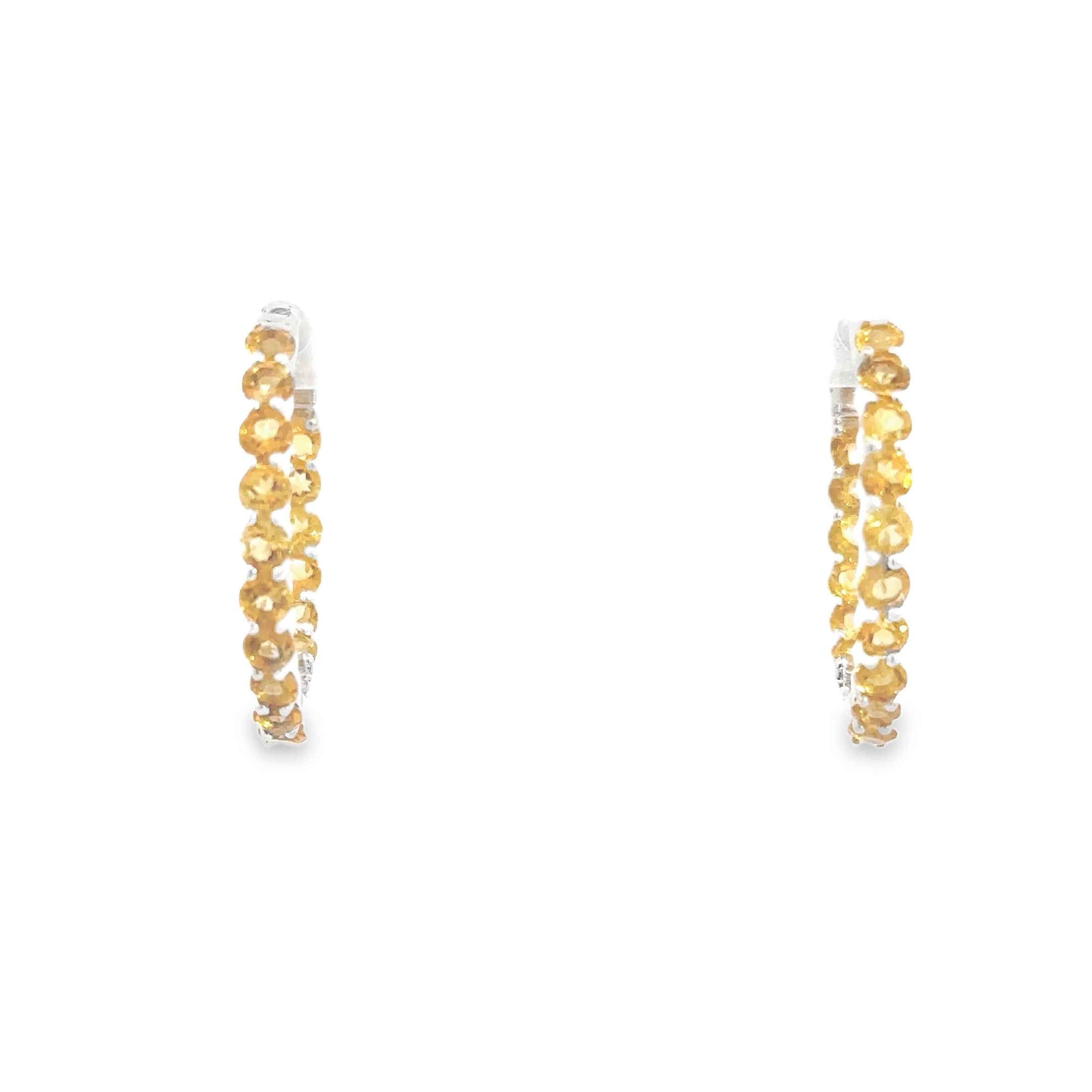 Sterling Silver Citrine Inside Out Hoops