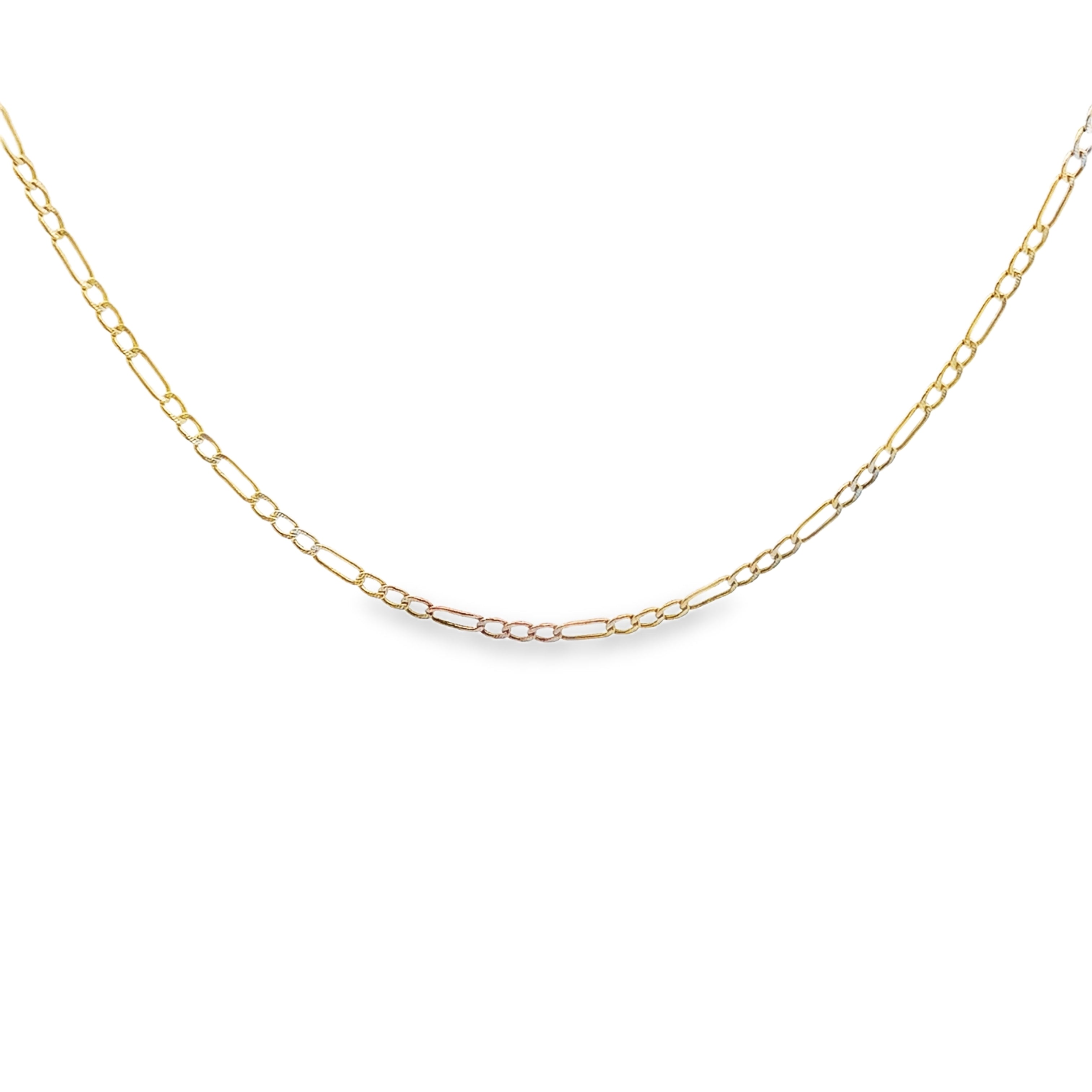 Estate 14K Yellow Gold 22" 2.3MM Diamond-Cut Figaro Chain