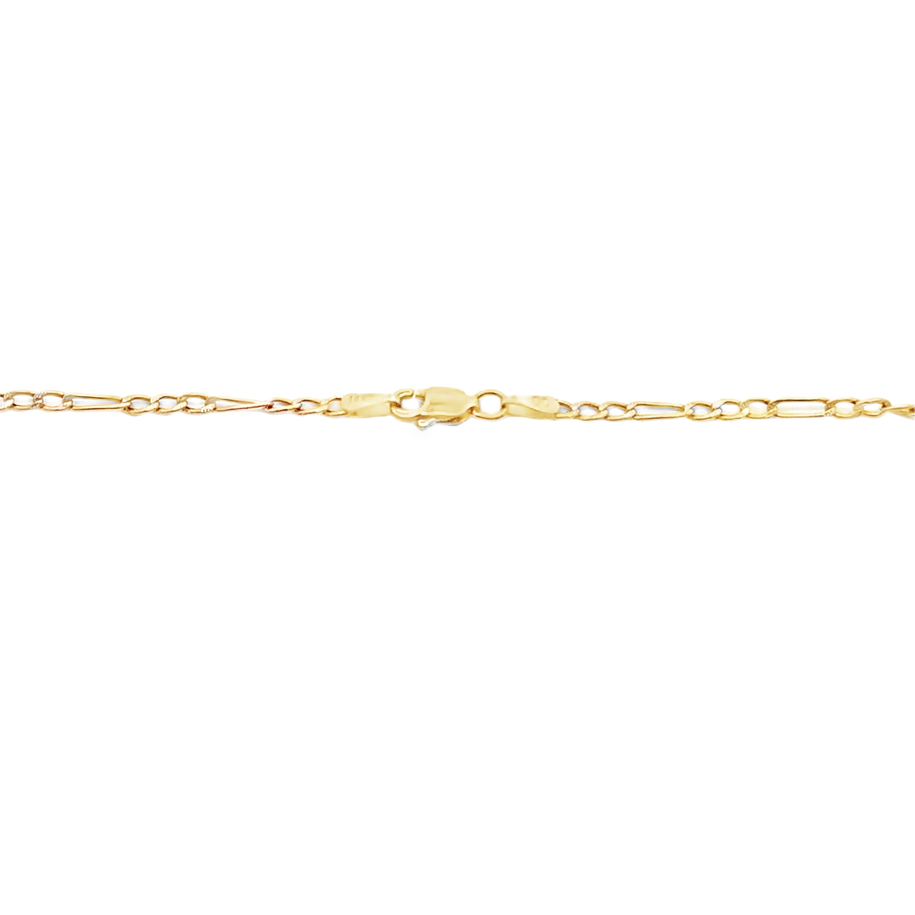 Lobster Clasp on Estate 14K Yellow Gold 22" 2.3MM Diamond-Cut Figaro Chain