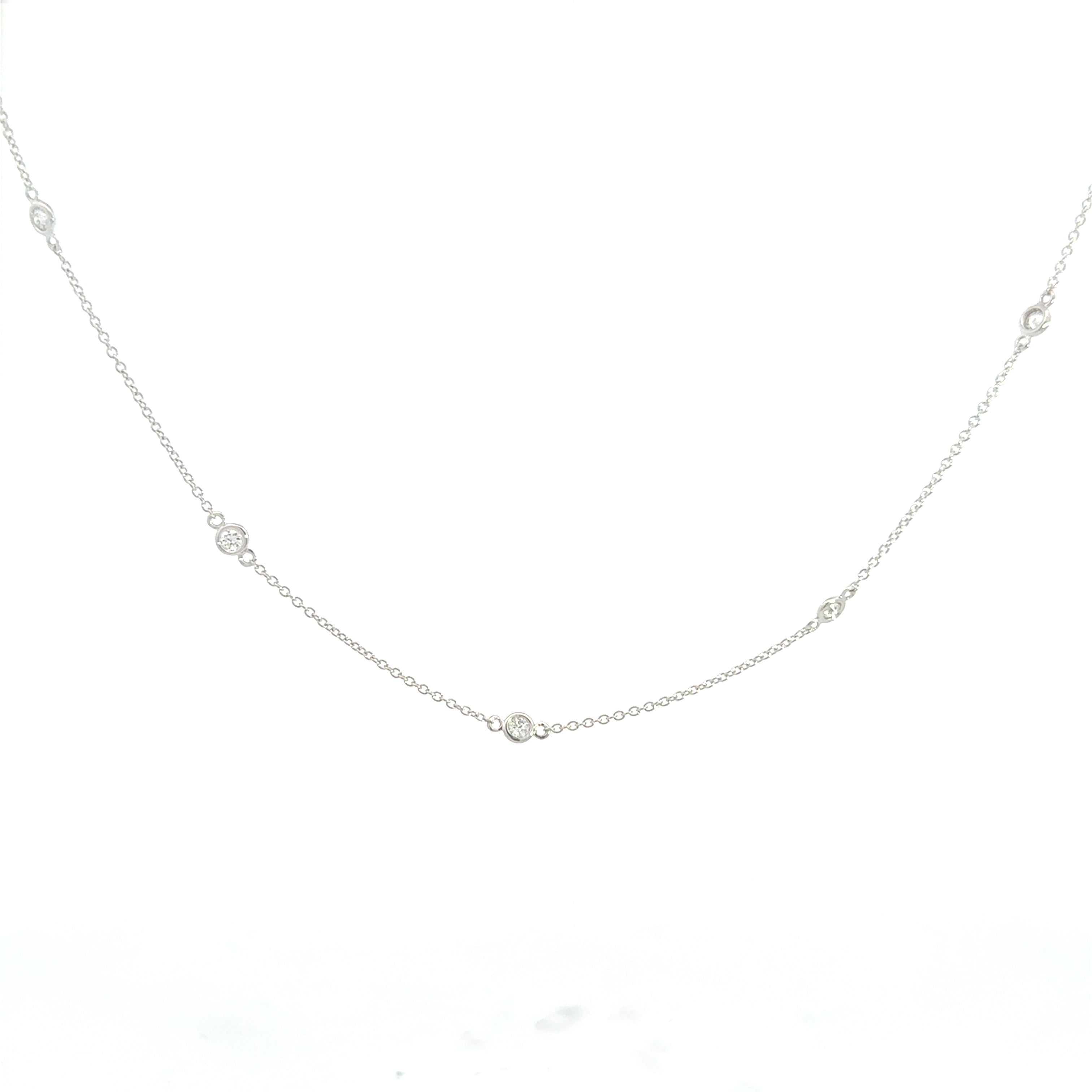 Station bezel set necklace