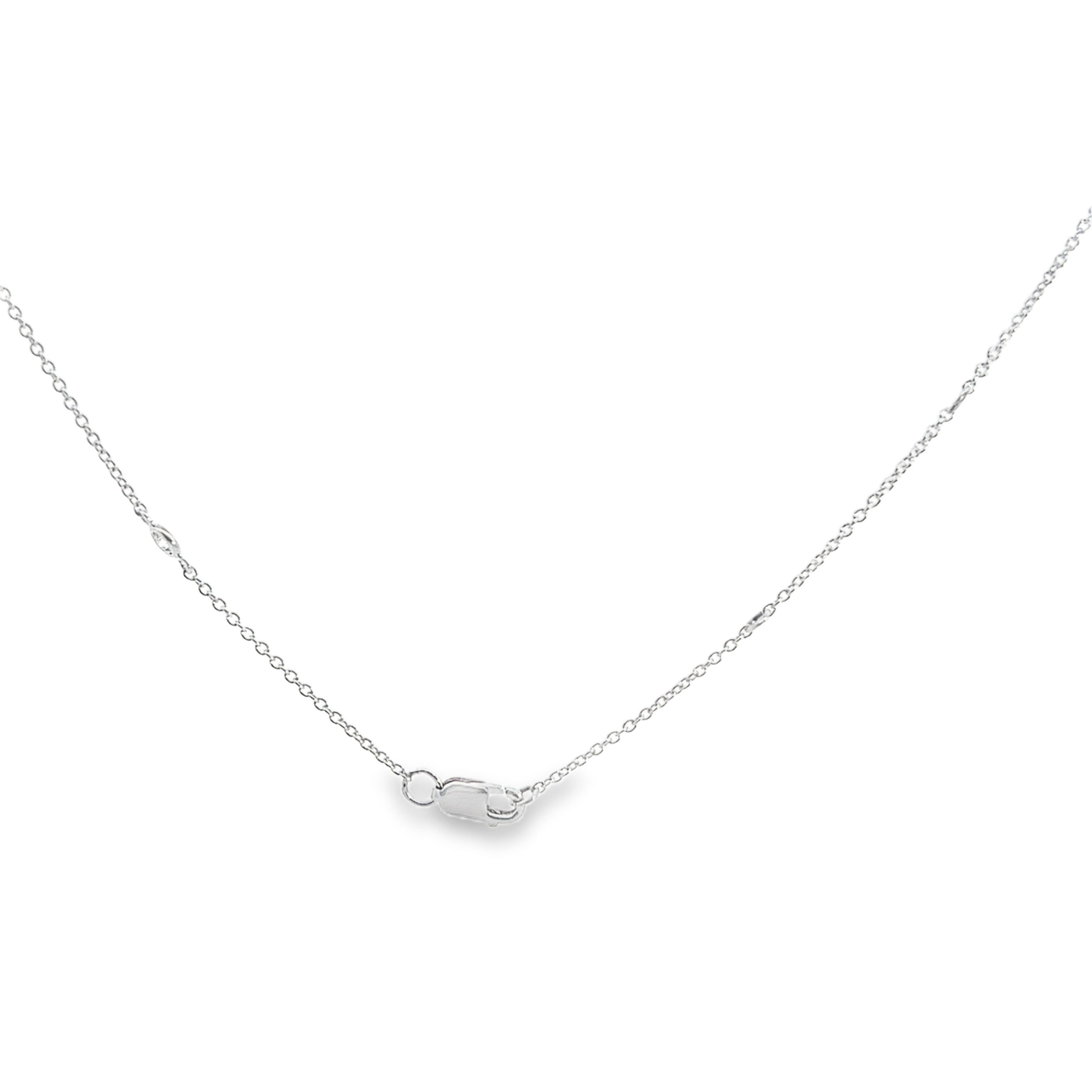 14K White Gold 1/2CTW. Lab-Grown Diamond Adjustable Station Necklace