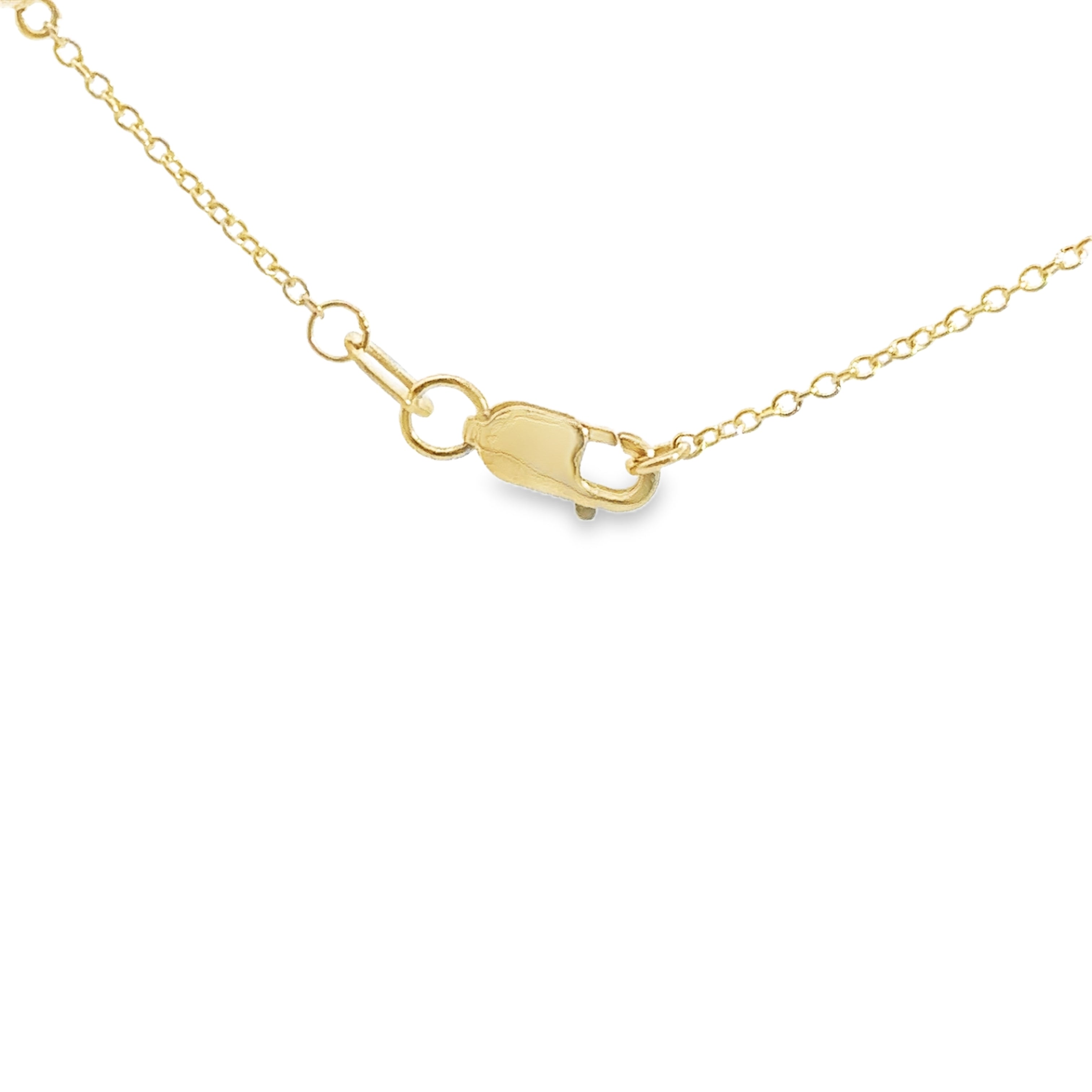 14K Yellow Gold 1CTW. Lab-Grown Diamond Adjustable Station Necklace