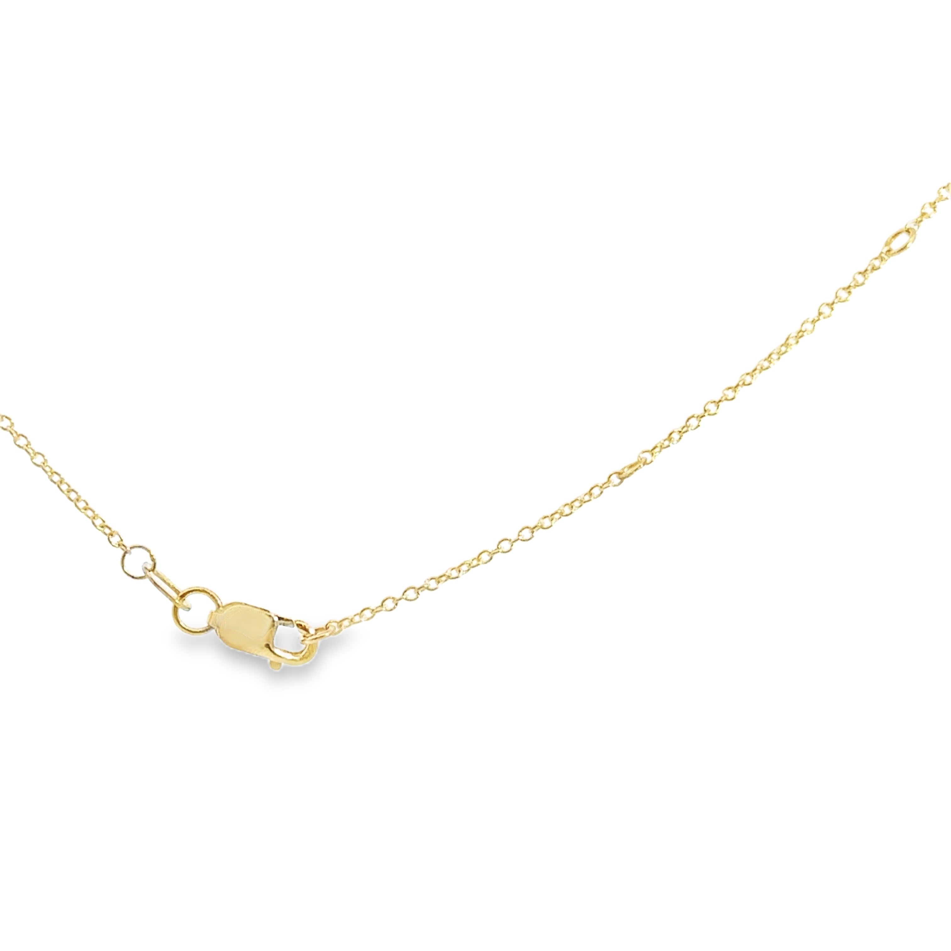 14k yellow gold clasp bezel set station necklace